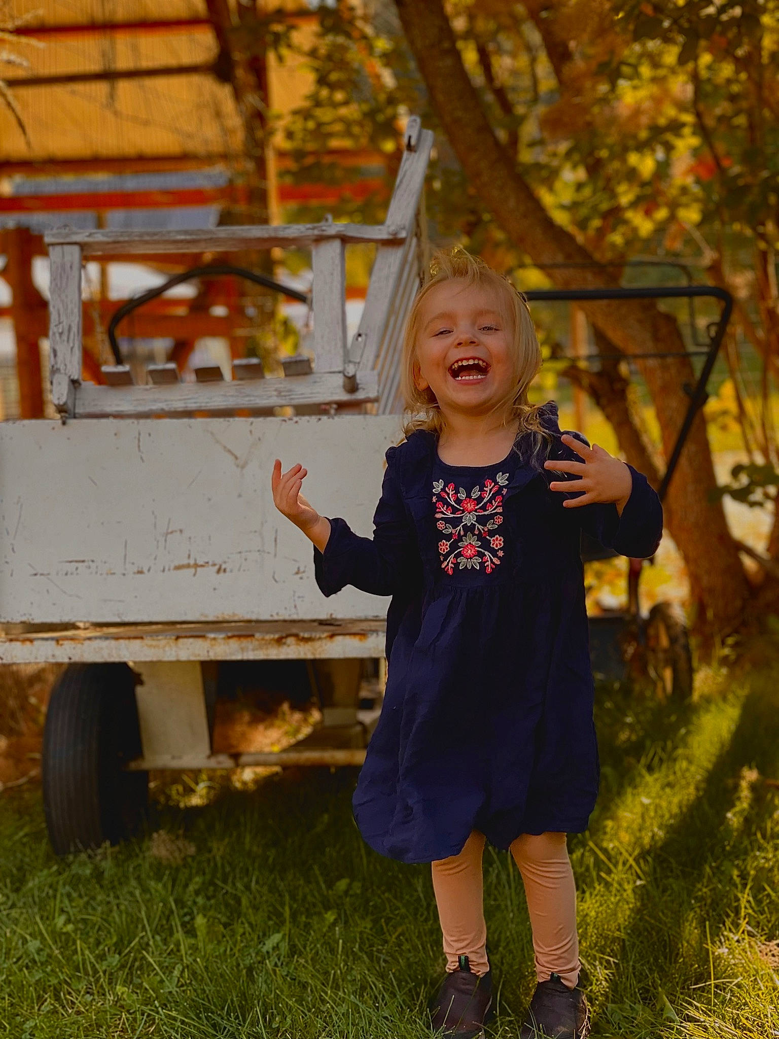 Harper joined the competition — help win amazing prizes! child, eye, fun, grass, happy, leisure, people_in_nature, person, plant, play, public_space, recreation, sandal, sitting, smile, t_shirt, tire, toddler, tree, wheel