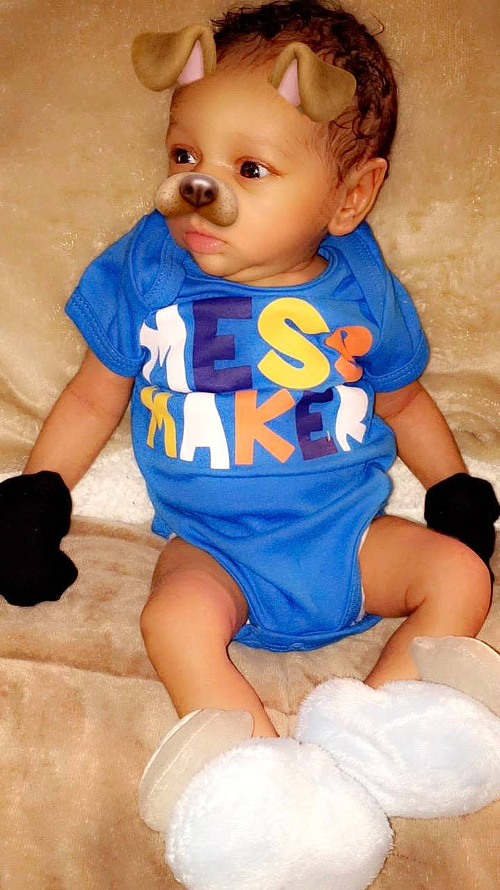 Raekwon joined the competition — help win amazing prizes! baby, baby_toddler_clothing, blue, child, person, product, toddler