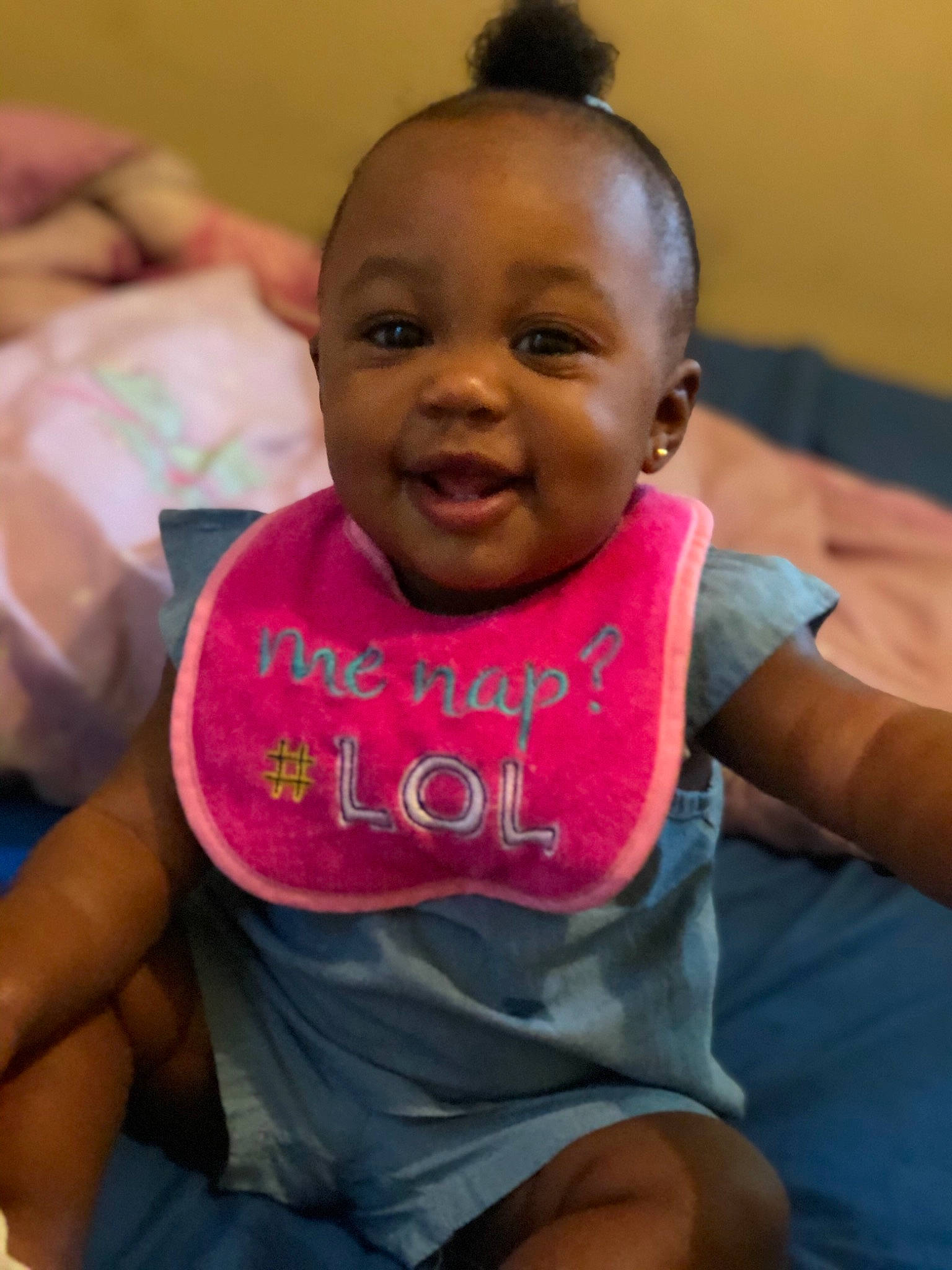 Amiya joined the competition — help win amazing prizes! adaptation, baby, cheek, child, face, facial_expression, forehead, fun, happy, head, lip, neck, people, person, pink, sitting, skin, smile, toddler