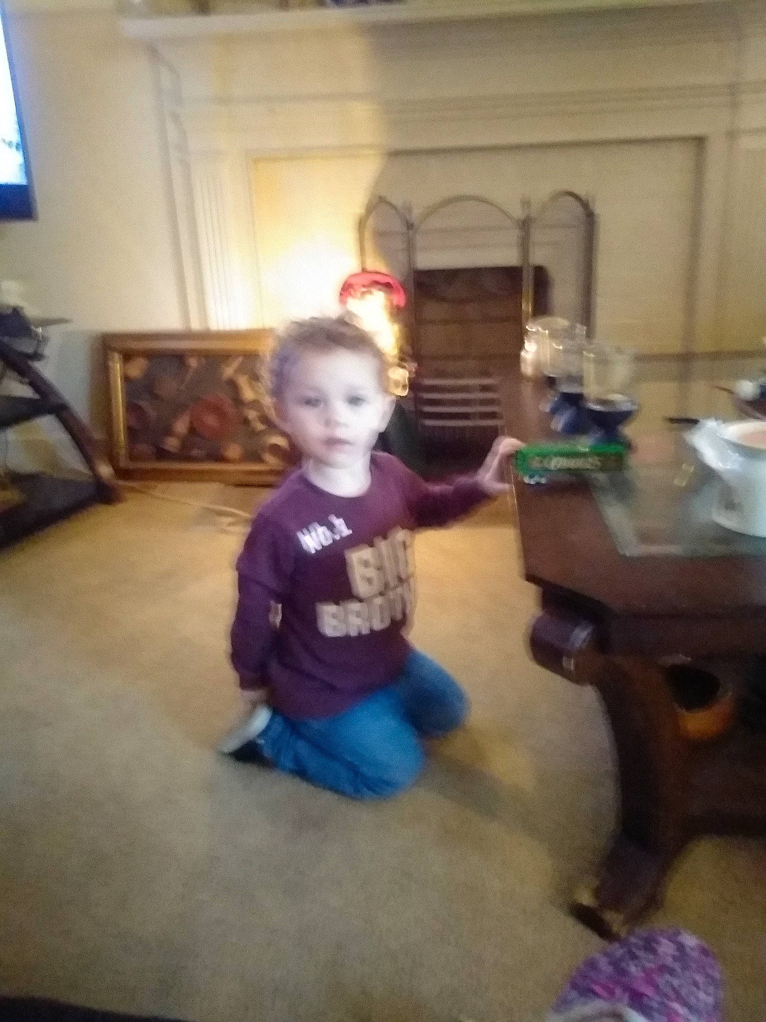 Rhyker is registered to the contest to win money with this photo: child, floor, flooring, fun, person, play, room, standing, toddler