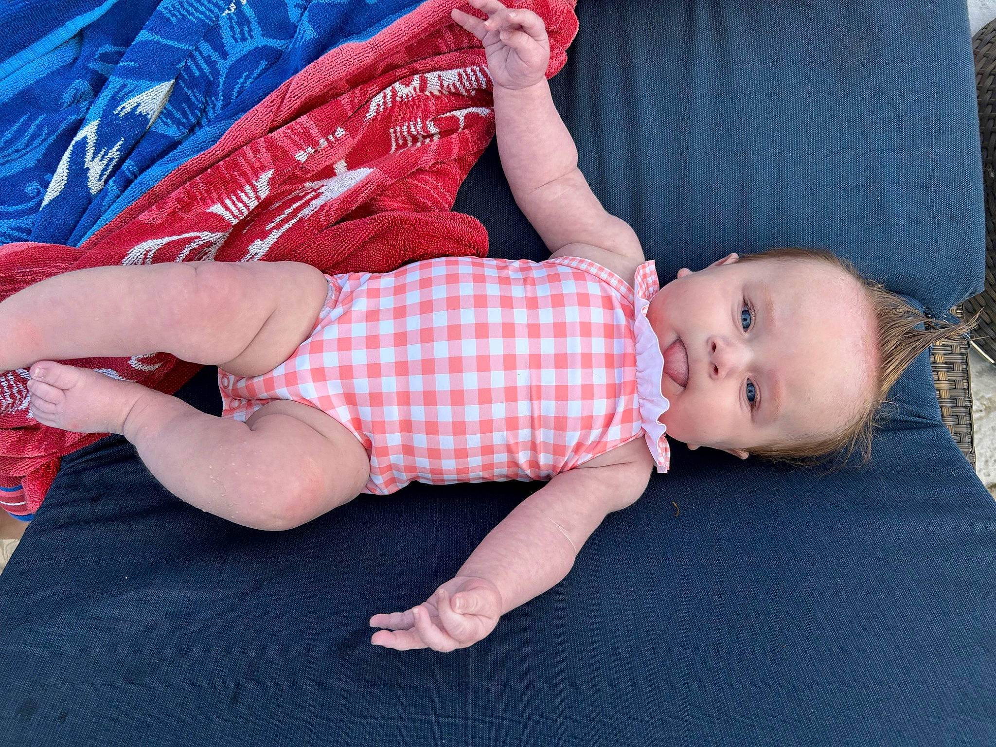 Karter joined the competition — help win amazing prizes! baby, baby_toddler_clothing, carmine, child, comfort, finger, foot, hand, human_body, human_leg, nail, pattern, person, plaid, product, skin, sleeve, tartan, thigh, toddler