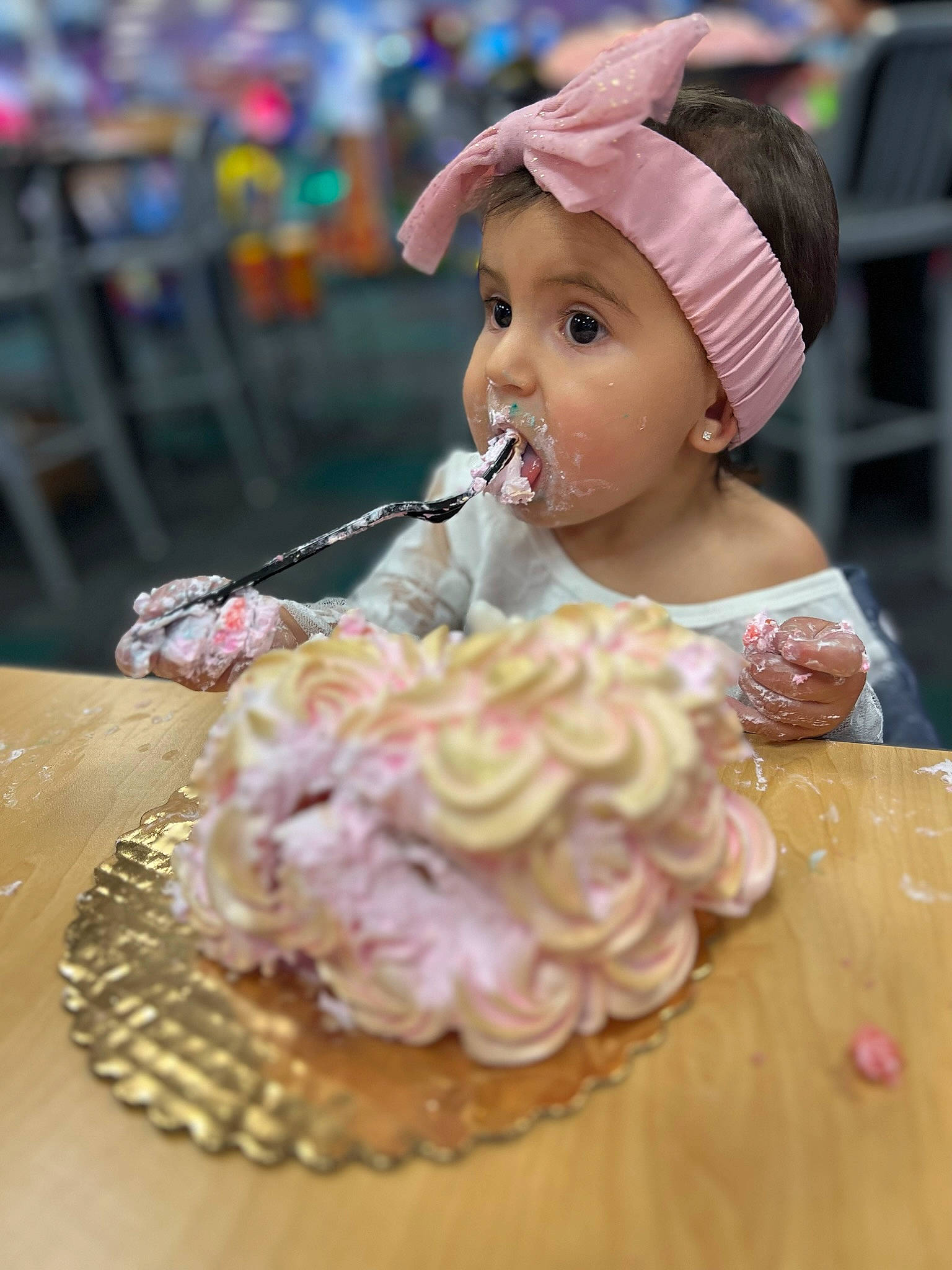 Alivia joined the competition — help win amazing prizes! baked_goods, birthday, birthday_cake, cake, cake_decorating, cake_decorating_supply, cap, child, event, food, headwear, ingredient, jewellery, person, pink, recipe, sugar_cake, sugar_paste, surprise, sweetness