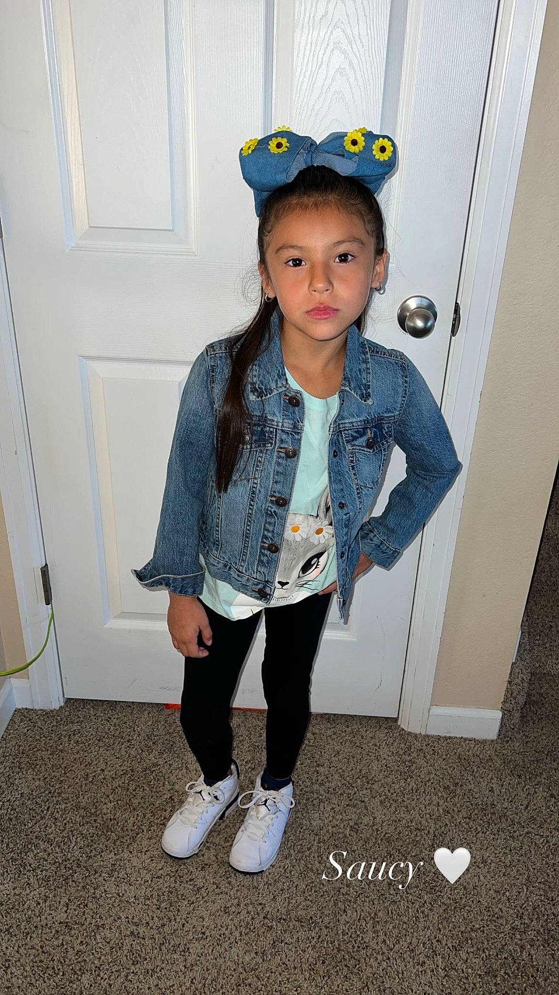 Meah joined the competition — help win amazing prizes! baby_toddler_clothing, bangs, black_hair, blazer, child, collar, denim, door, dress_shirt, electric_blue, fashion_accessory, fashion_design, jewellery, long_hair, neck, pattern, person, sleeve, t_shirt, toddler