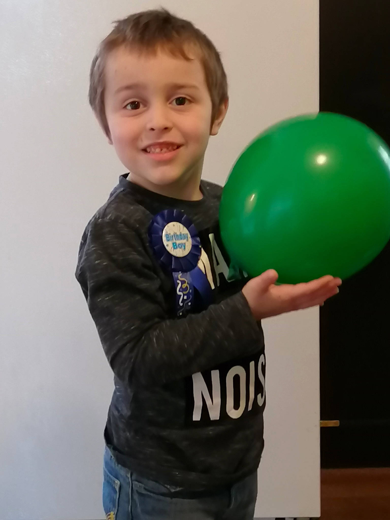 Dustin joined the competition — help win amazing prizes! arm, balloon, child, joy, party_supply, person, play, standing, toddler