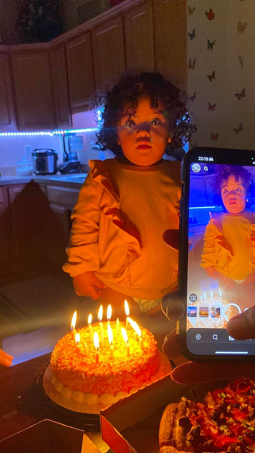 Myraya is registered to the contest to win money with this photo: baked_goods, baking, birthday_cake, birthday_candle, cake, cake_decorating, cake_decorating_supply, candle, communication_device, cuisine, dessert, dish, event, food, glasses, ingredient, lighting, person, sugar_cake, table