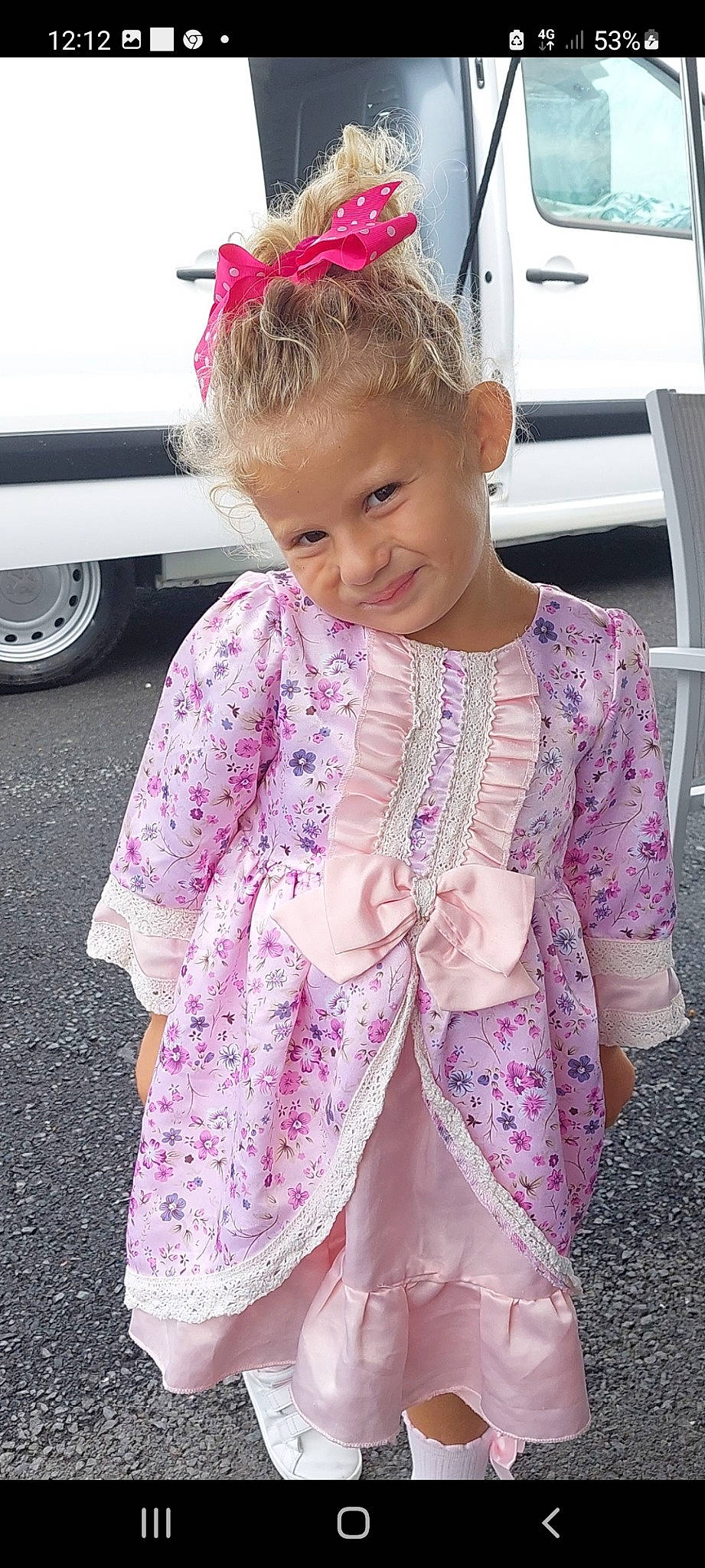 Darcy participe au concours pour gagner de l'argent avec cette photo : baby_toddler_clothing, beauty, clothing, dress_shirt, facial_expression, fashion, fun, hair, hairstyle, happy, joint, joy, magenta, person, pink, skin, sleeve, smile, tire, toddler