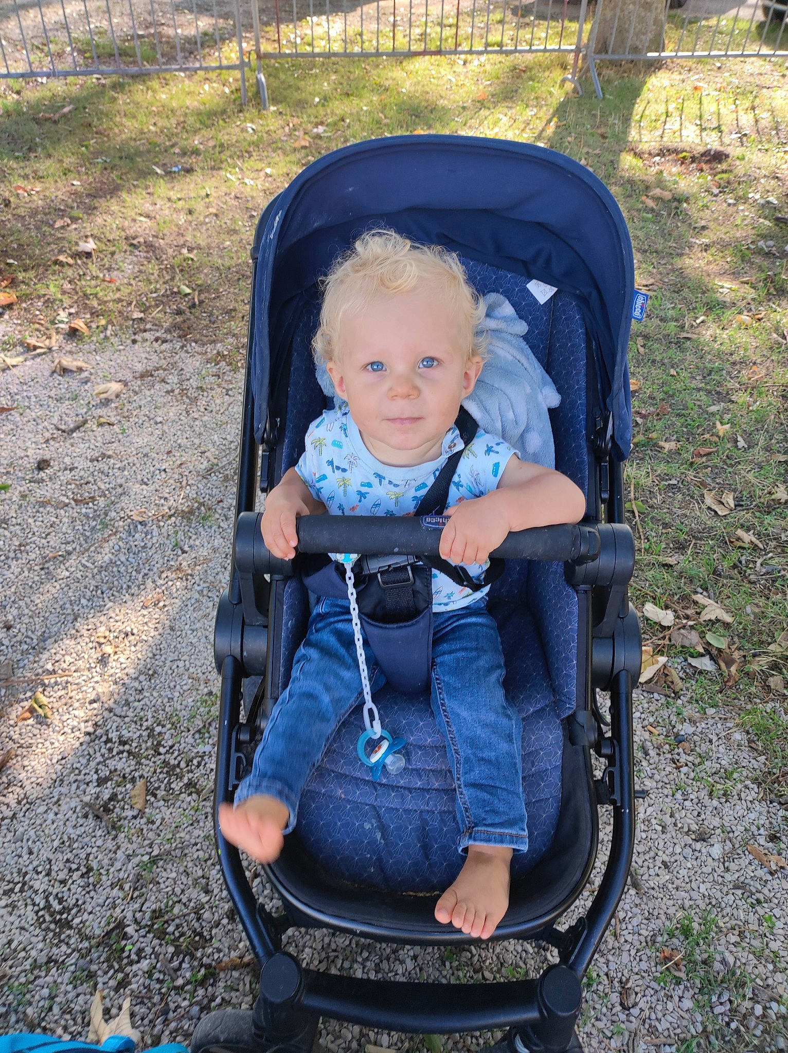 Manoé a rejoint le concours — aidez-le/la à gagner de superbes lots ! baby, baby_carriage, baby_products, baby_safety, blue, child, comfort, electric_blue, eye, fun, grass, leisure, person, photograph, plant, product, recreation, sitting, snapshot, toddler