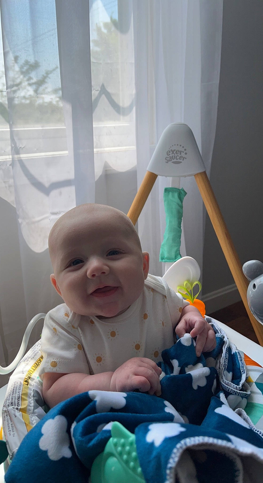 Easton joined the competition — help win amazing prizes! arm, baby, baby_products, baby_toddler_clothing, cheek, child, comfort, eye, finger, fun, happy, head, leisure, mouth, people, person, sitting, skin, smile, textile