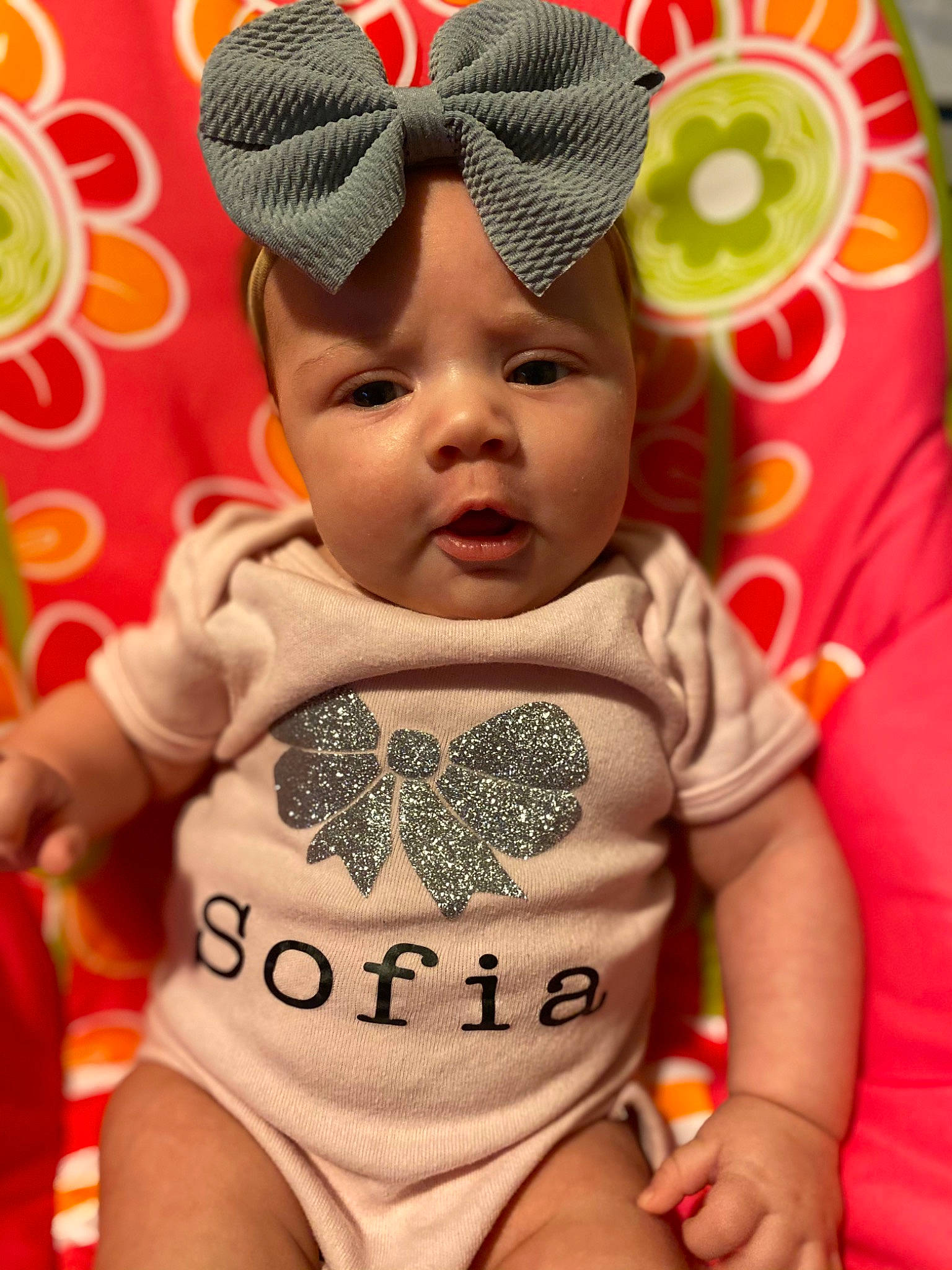 Sofia joined the competition — help win amazing prizes! baby, baby_toddler_clothing, beauty, cap, cheek, child, facial_expression, fun, happy, head, human, knit_cap, organ, pattern, person, pink, skin, sleeve, t_shirt, textile