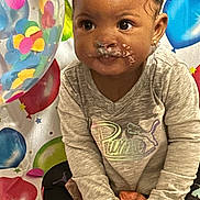 Jream joined the competition — help win amazing prizes! accessories, baby, balloon, bodypart, clothing, couch, face, finger, furniture, hand, head, indoors, jewelry, mouth, people, person, photography, portrait, purple, t_shirt