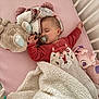 baby, sleeping, crib, blanket, plush_toy, pacifier, pink, soft, cozy, child, infant, cute, bed, comfort, rest, peaceful, toddler, toy, sleep, nap