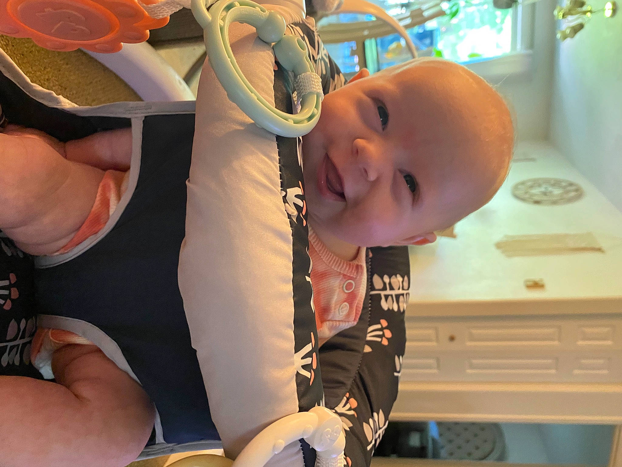 Kaycee joined the competition — help win amazing prizes! baby, baby_products, baby_safety, cabinetry, child, comfort, drawer, elbow, happy, home_appliance, hospital, kitchen, person, personal_protective_equipment, room, smile, t_shirt, thumb, toddler