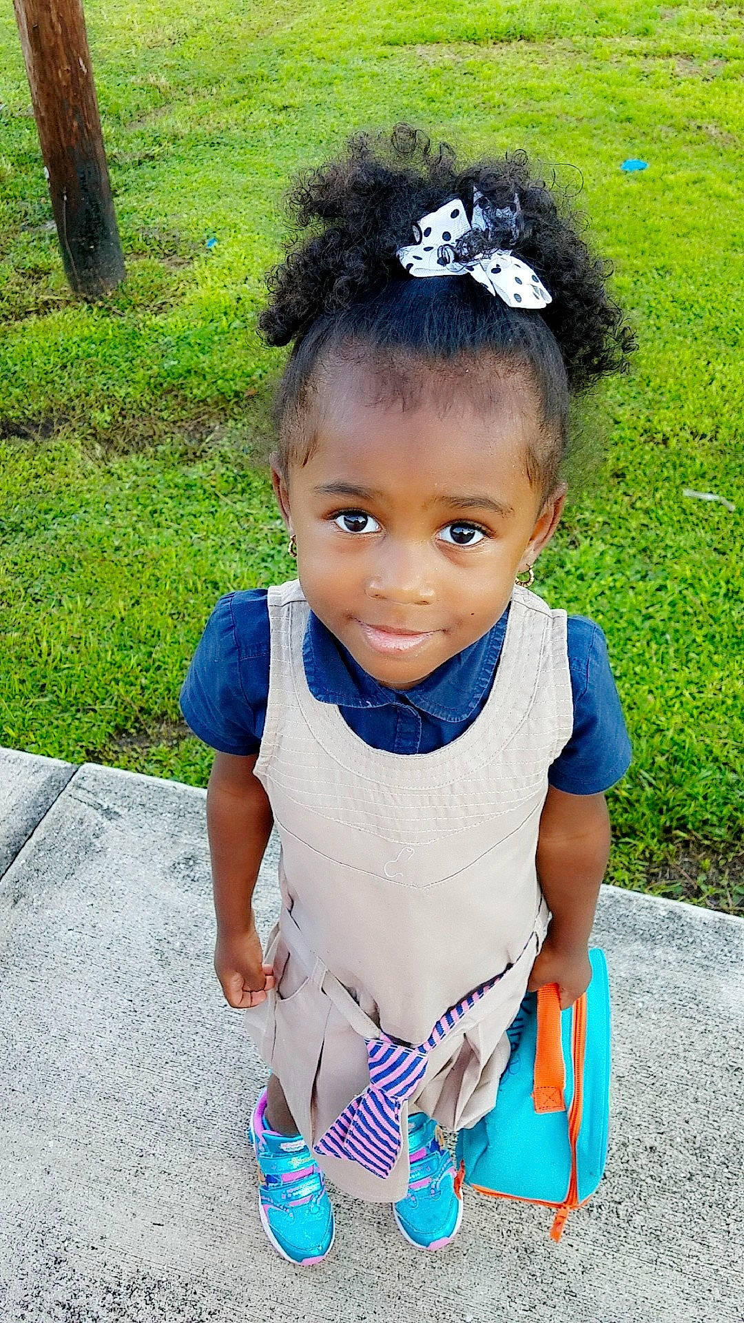 Kyra joined the competition — help win amazing prizes! blue, boy, child, eye, fun, girl, grass, happiness, human, infant, people, person, plant, play, product, skin, smile, summer, toddler, vacation