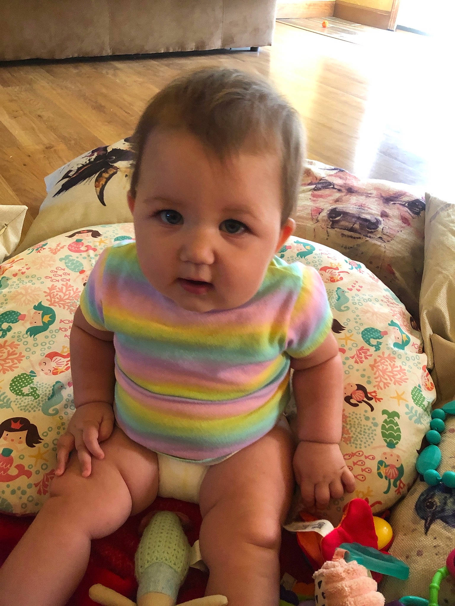 Magnolia joined the competition — help win amazing prizes! abdomen, baby, baby_toddler_clothing, cheek, child, eye, finger, iris, joy, leg, mouth, person, play, sitting, skin, smile, thigh, thumb, toddler