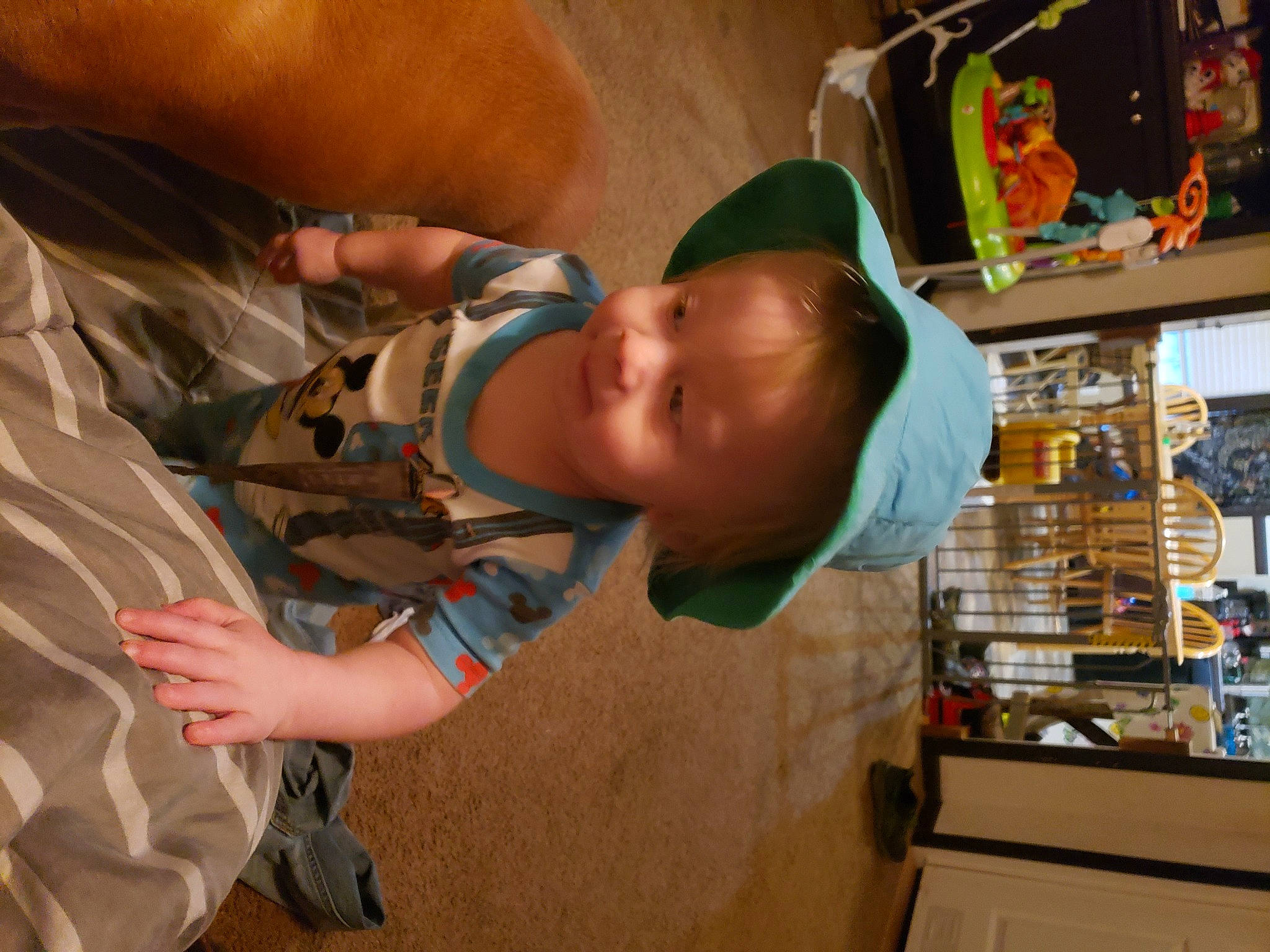 Johnathan joined the competition — help win amazing prizes! baby, baby_products, baby_toddler_clothing, child, eyewear, fun, hat, person, personal_protective_equipment, play, room, shelf, smile, t_shirt, toddler