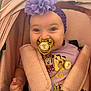 Kylie is registered to the contest to win money with this photo: baby, pacifier, headband, flower, stroller, pink, purple, clothing, disney, minnie_mouse, pluto, smiling, child, cute, accessory, bracelet, seatbelt, portrait, happy, infant