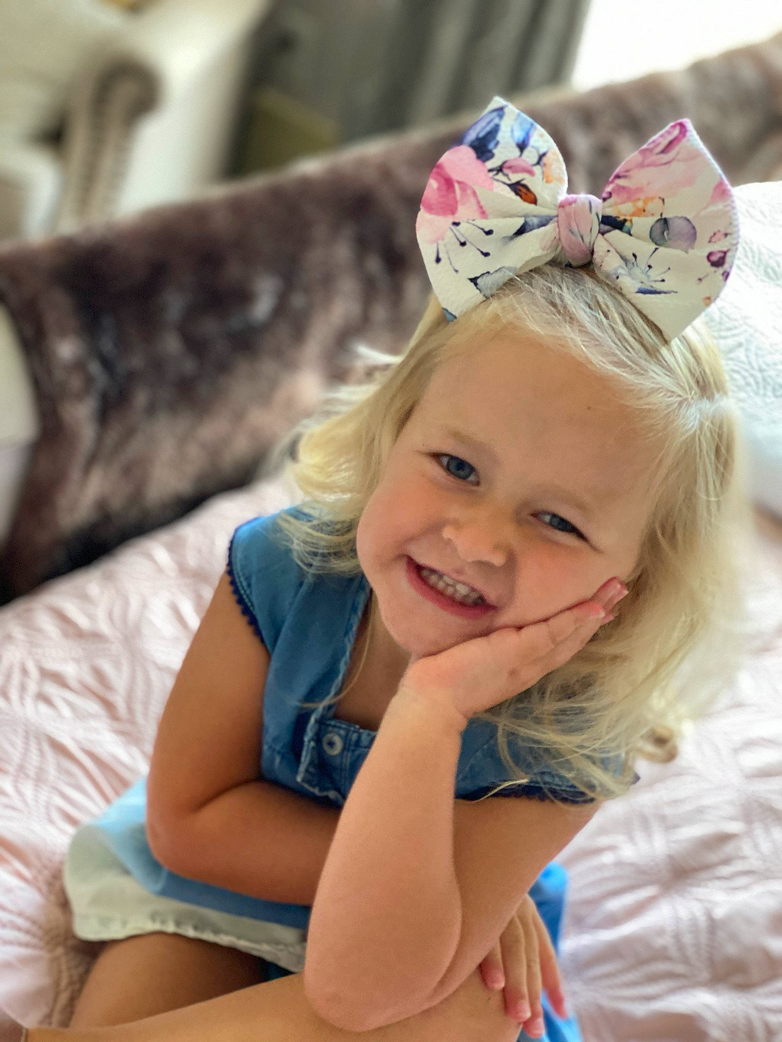 Jolee Ann is registered to the contest to win money with this photo: baby, blond, child, crown, ear, fashion_accessory, hair_accessory, headband, headgear, joy, person, pink, smile, summer, toddler, vacation