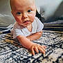 Malakye joined the competition — help win amazing prizes! baby, blue_eyes, child, close_up, crawling, curious, cute, exploring, floor, homedecor, indoor, infant, patterned_rug, person, portrait, rosy_cheeks, short_hair, soft_focus, toddler, white_clothing