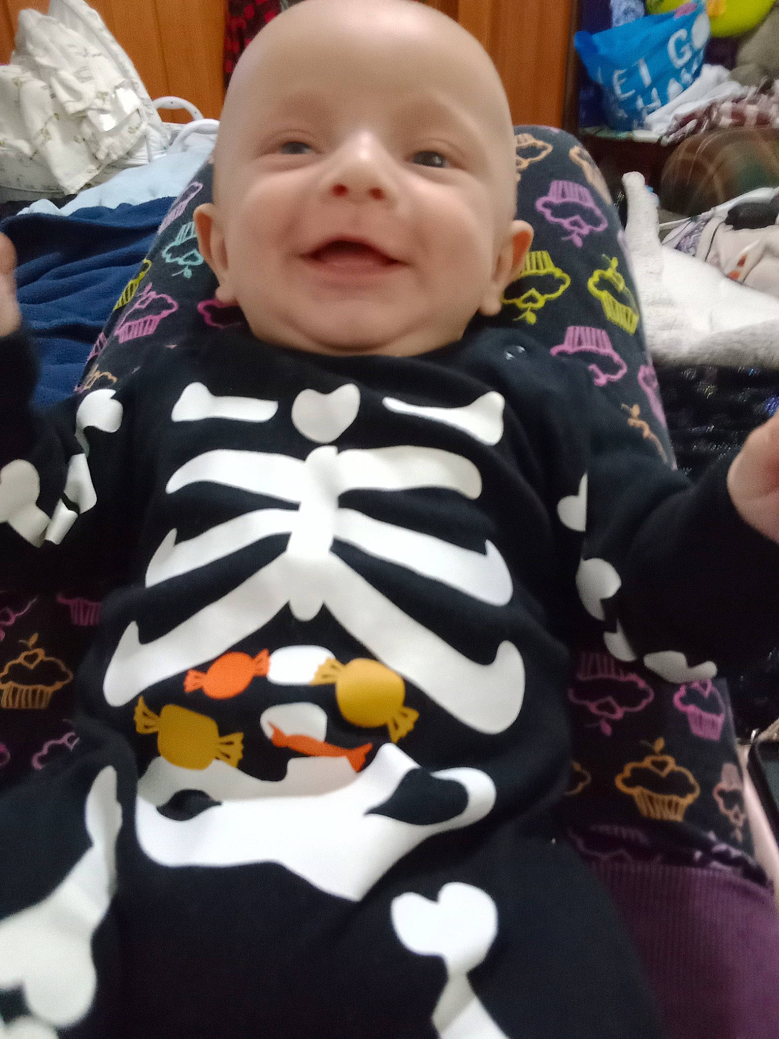 Carsen joined the competition — help win amazing prizes! art, baby, baby_products, baby_toddler_clothing, black, cheek, child, event, formal_wear, fun, happy, joy, laugh, person, room, selfie, sitting, sleeve, smile, t_shirt