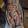 Sion joined the competition — help win amazing prizes! baby, infant, child, portrait, sitting, rocker, baby_seat, onesie, dinosaur_print, fuzzy_socks, face, eyes, indoor, home, floor, furniture, cushion, reclining, photography, cute