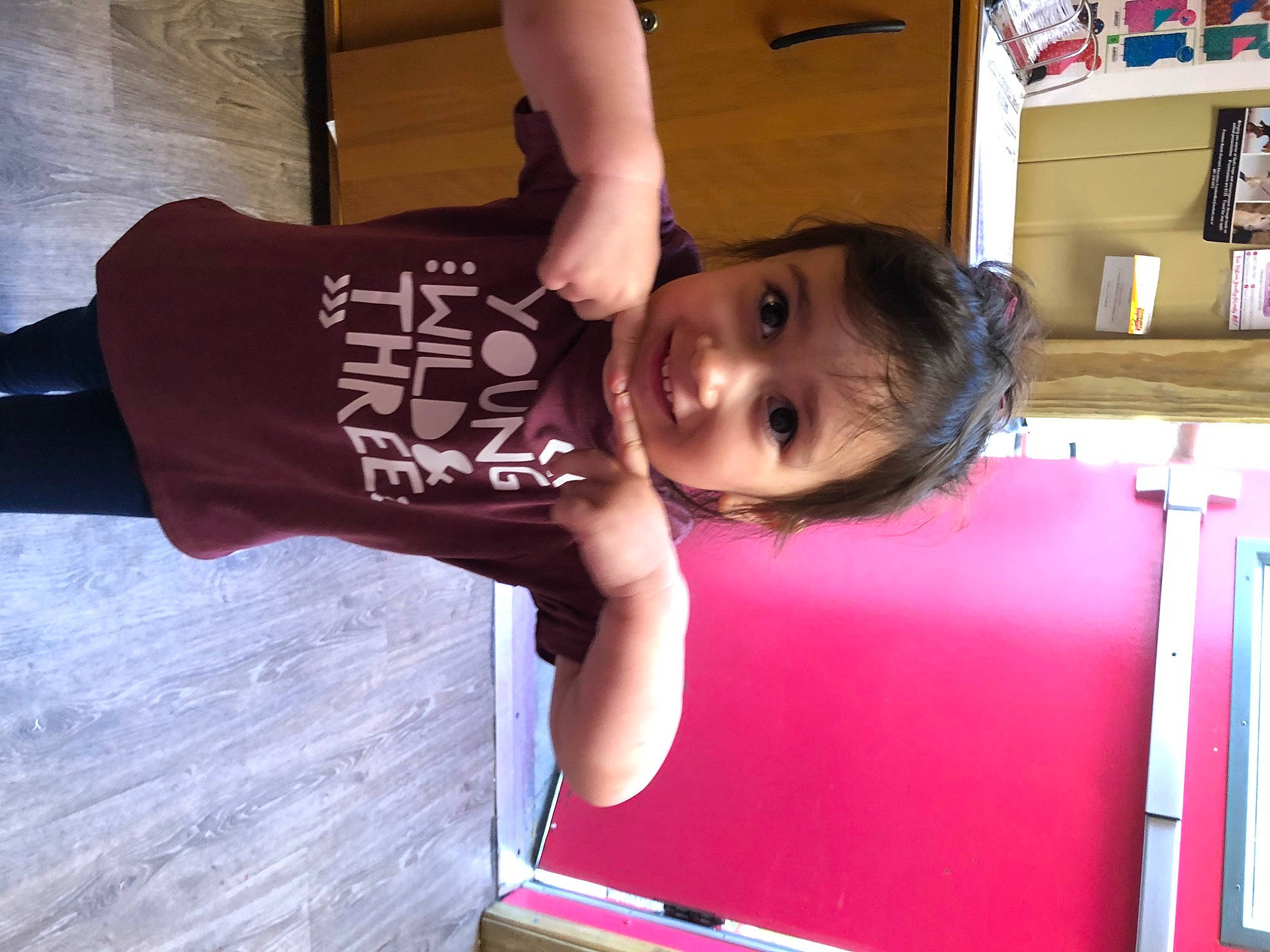 Avery is registered to the contest to win money with this photo: child, joy, person, pink