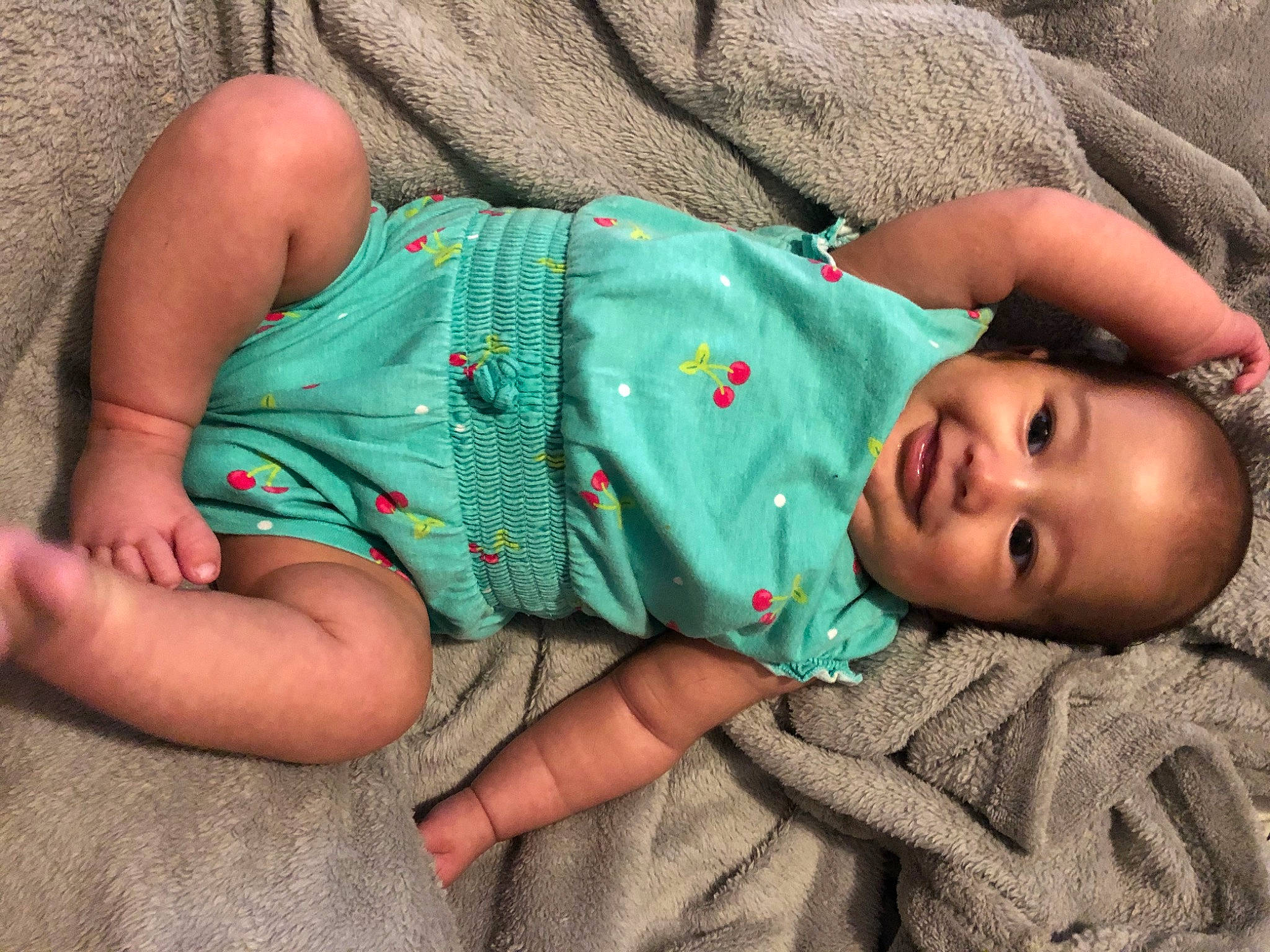 Cecelia is registered to the contest to win money with this photo: baby, child, eye, green, joy, person, skin, smile, toddler