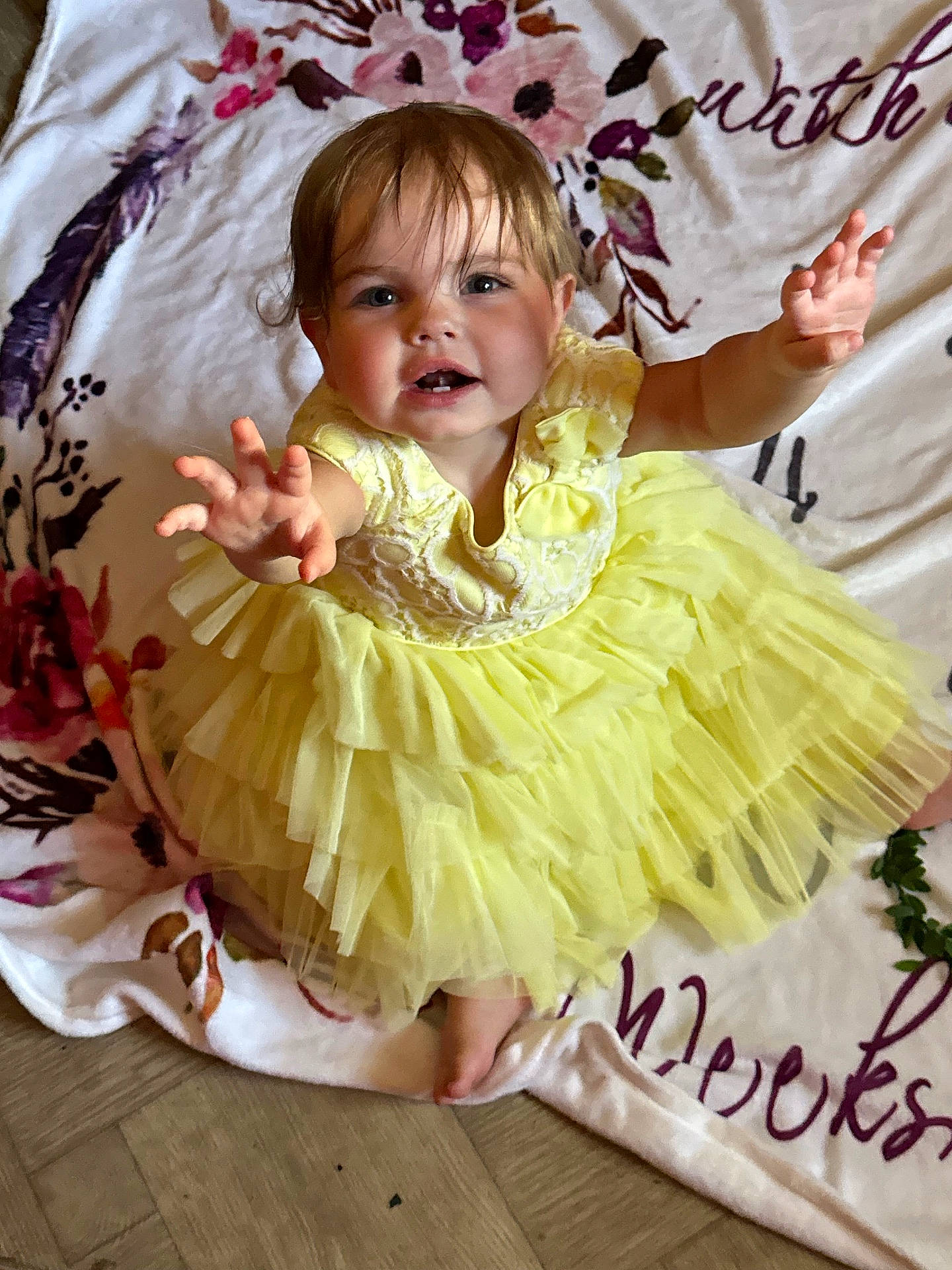 Oakley Woods is registered to the contest to win money with this photo: baby, bodypart, clothing, costume, dress, eveningdress, face, fashion, finger, flower, formalwear, furniture, hand, head, person, photography, plant, portrait, sitting, skirt