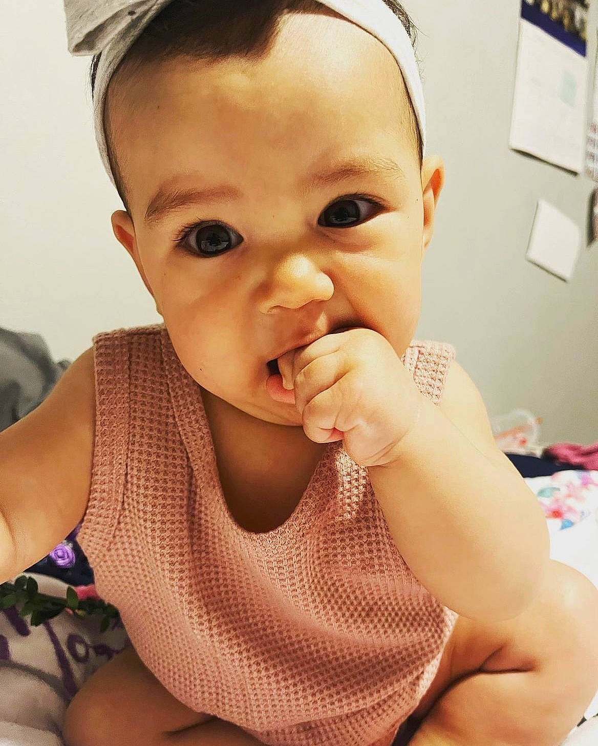 Mckinley joined the competition — help win amazing prizes! baby_playing_with_food, baby_toddler_clothing, cheek, chin, ear, eyebrow, eyelash, finger, forehead, gesture, hairstyle, happy, iris, jaw, lip, mouth, neck, nose, person, skin