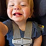 Maddox joined the competition — help win amazing prizes! toddler, child, car_seat, safety_harness, smiling, blonde_hair, happy, baby, seatbelt, blue_shirt, cute, close_up, infant, young_child, person, portrait, casual_clothing, seat, straps, joyful