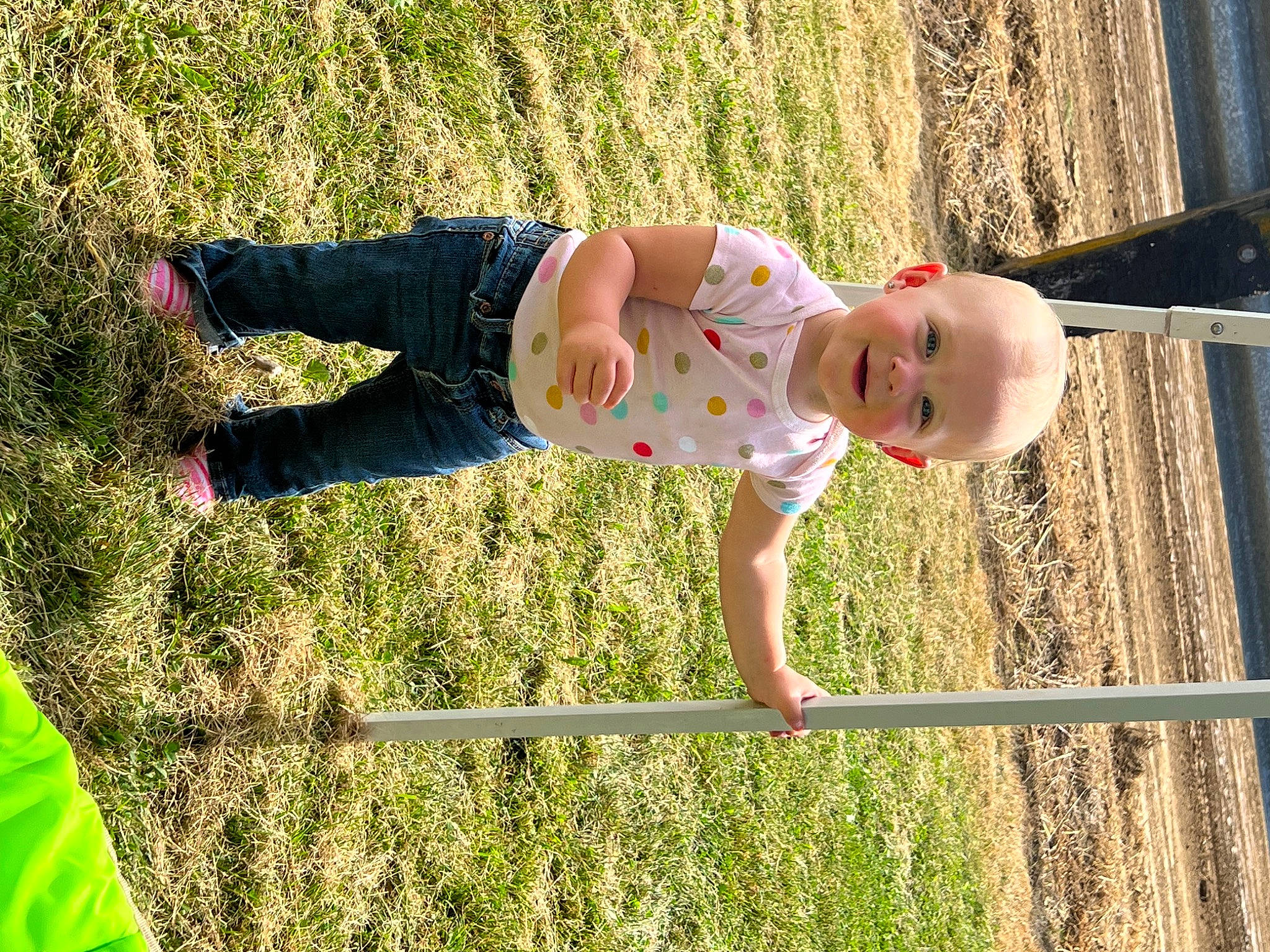 Oaklee joined the competition — help win amazing prizes! baby, baby_toddler_clothing, child, fun, grass, grass_family, grassland, green, happy, joy, leaf, leisure, people_in_nature, person, plant, sky, smile, spring, toddler, tree