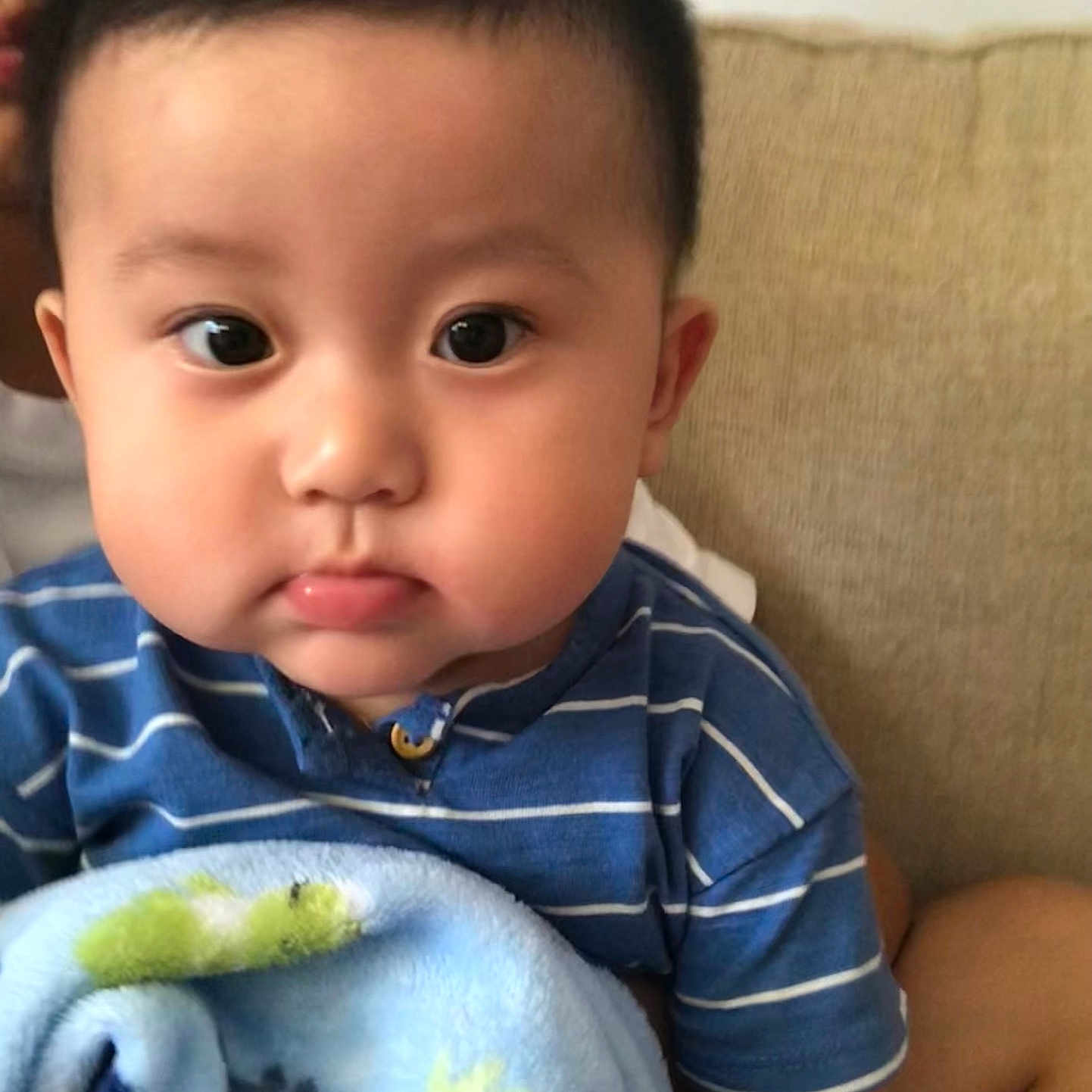 Eren joined the competition — help win amazing prizes! accessories, baby, blackhair, clothing, couch, cushion, earring, face, furniture, hair, head, homedecor, jewelry, necklace, people, person, photography, portrait, sitting, t_shirt