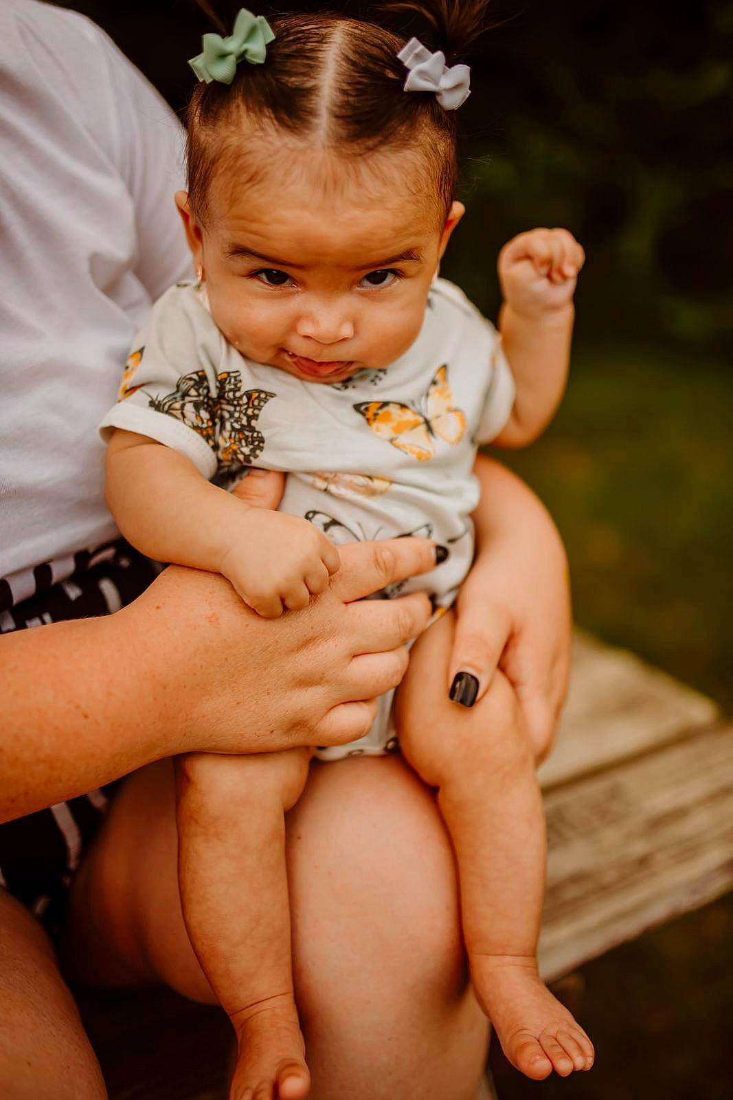 Essence joined the competition — help win amazing prizes! baby, baby_toddler_clothing, child, dress, eye, face, finger, flash_photography, grass, hair, happy, head, knee, leg, nail, person, pink, skin, thigh, toddler