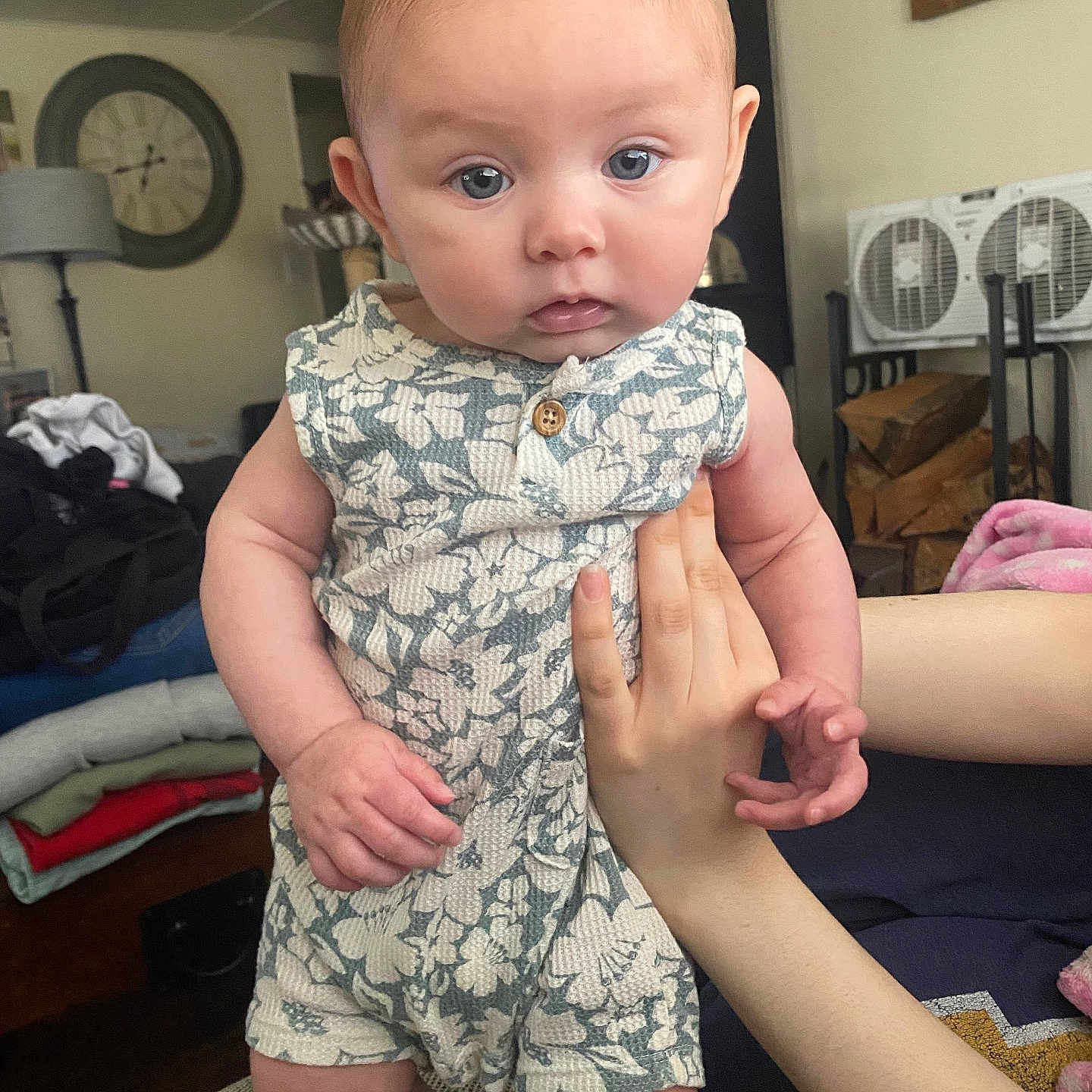 Haidyn joined the competition — help win amazing prizes! accessories, baby, bag, bodypart, clothing, dress, face, finger, furniture, hand, handbag, head, indoors, lamp, person, photography, portrait, shorts, sitting, t_shirt