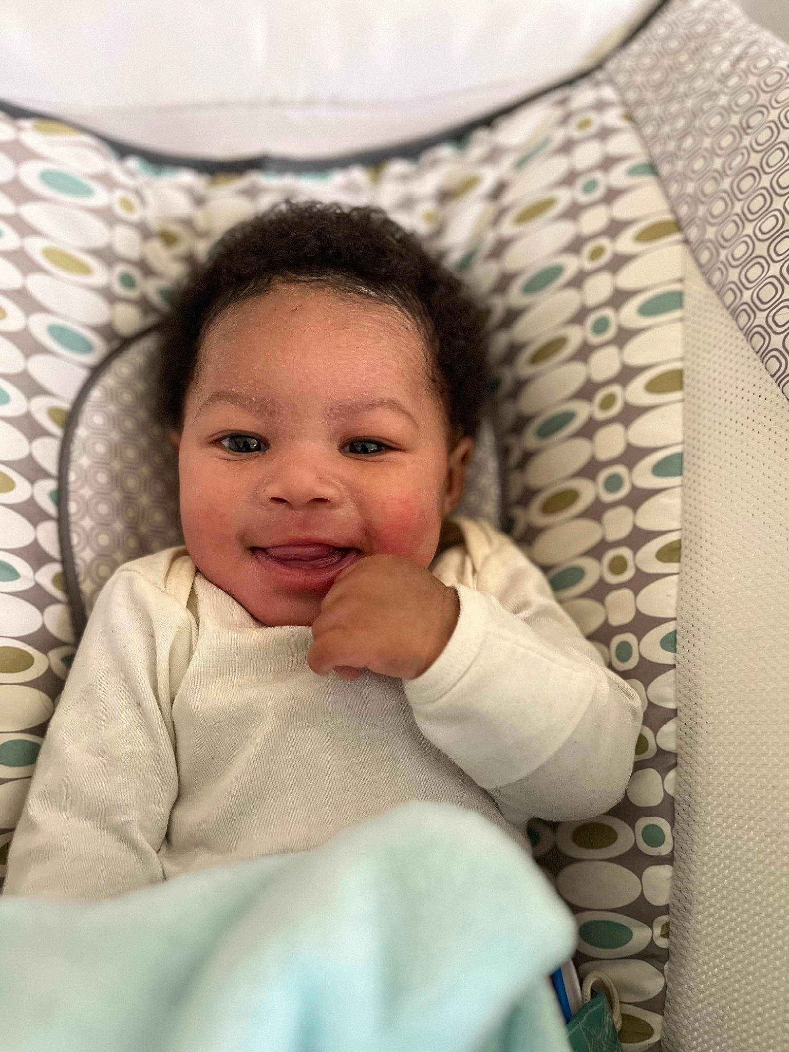 Kartier joined the competition — help win amazing prizes! baby, baby_toddler_clothing, cheek, child, chin, comfort, eye, eyebrow, hair, happy, head, joy, linens, nose, pattern, person, room, sitting, skin, sleeve