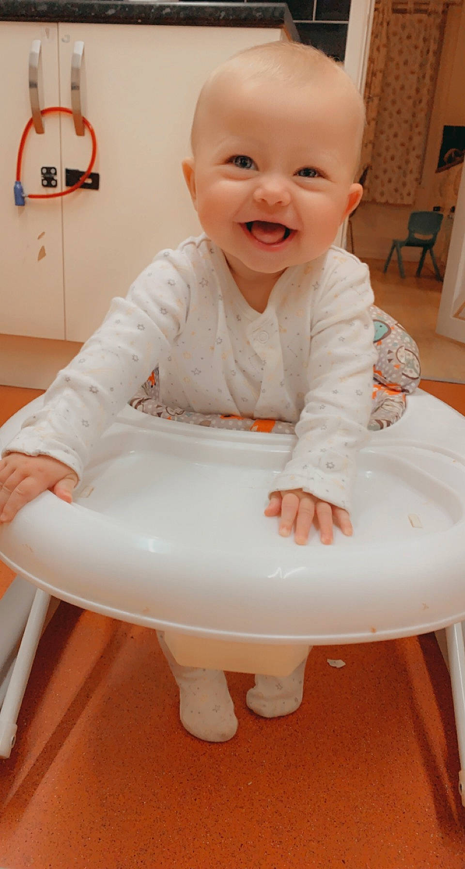 River-rose joined the competition — help win amazing prizes! baby, baby_toddler_clothing, chair, cheek, child, comfort, dress, eye, face, happy, joint, joy, knee, person, pink, product, skin, sleeve, smile, t_shirt