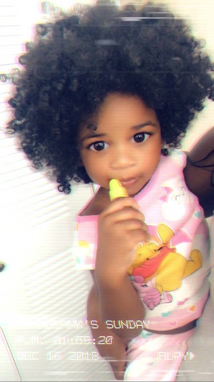 Sophia joined the competition — help win amazing prizes! afro, black_hair, brown_hair, cheek, child, doll, forehead, hair, hairstyle, jheri_curl, lace_wig, lip, long_hair, nose, person, skin, toddler, toy, wig