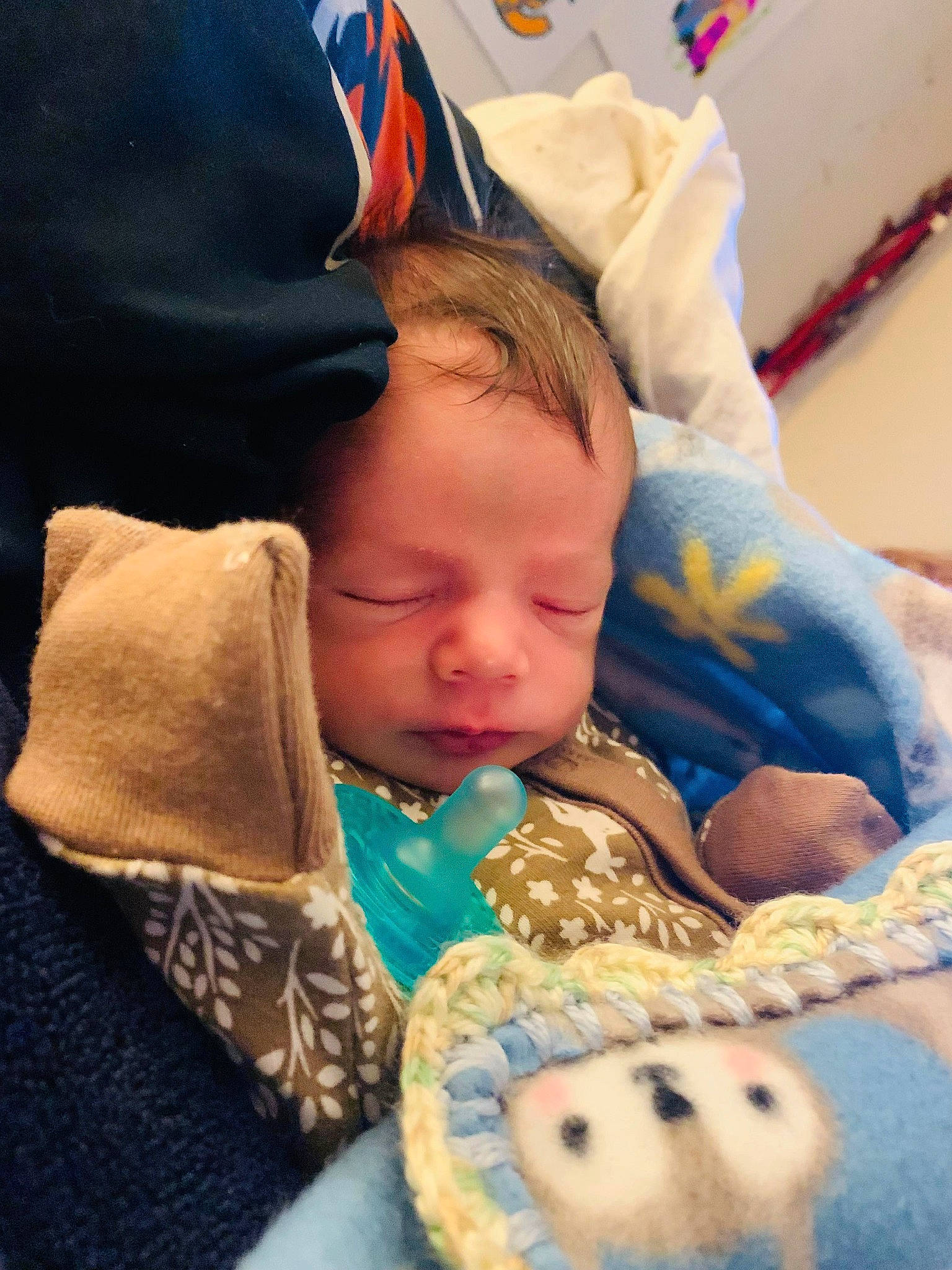 Parker joined the competition — help win amazing prizes! baby, baby_products, baby_toddler_clothing, bedtime, cheek, child, comfort, fun, fur, happy, linens, mammal, person, room, sitting, stuffed_toy, textile, toddler, toy, vertebrate