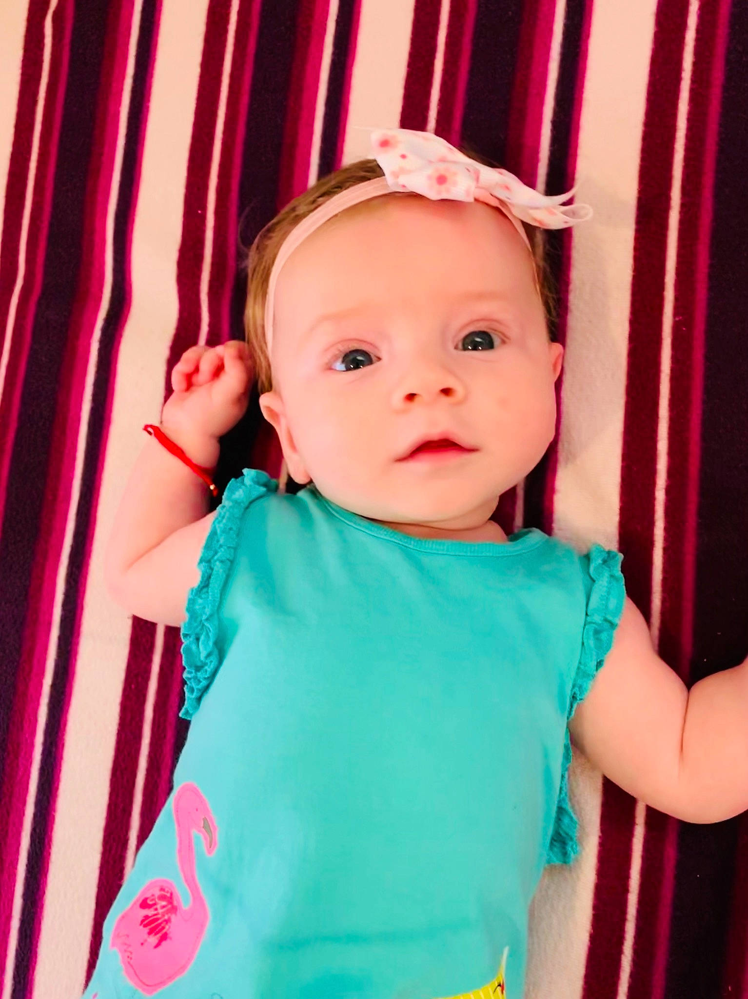 Meghan joined the competition — help win amazing prizes! baby, baby_toddler_clothing, beauty, cheek, child, child_model, eye, face, head, iris, lip, magenta, person, pink, product, red, skin, standing, textile, toddler