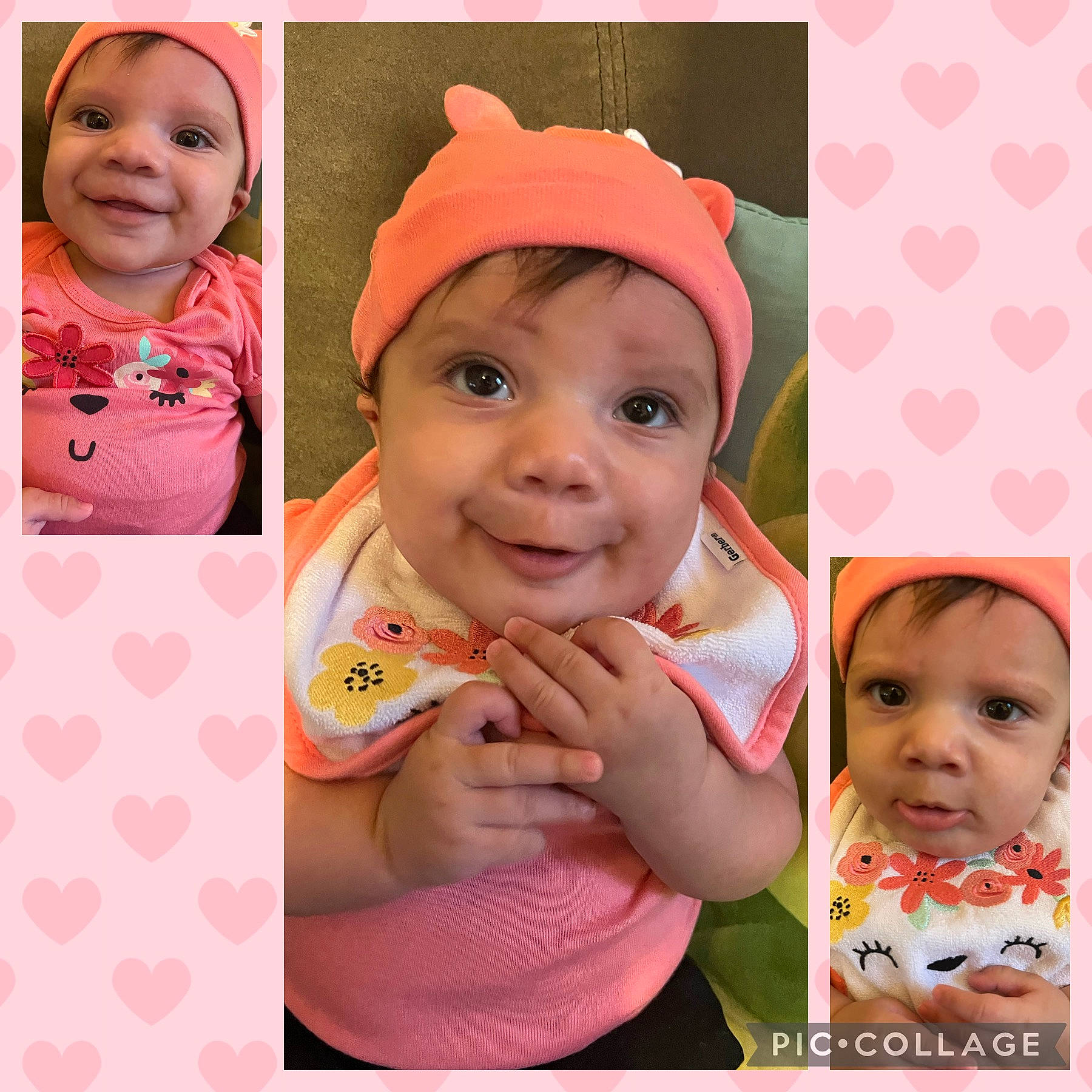 Novalee is registered to the contest to win money with this photo: baby, baby_toddler_clothing, cap, cheek, chin, clothing, eyelash, face, happy, headgear, headwear, joy, lip, neck, nose, person, photograph, pink, skin, sleeve