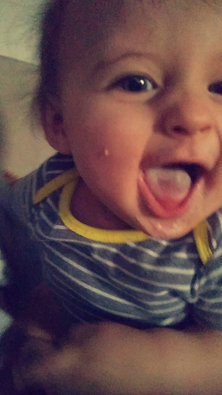 Leighton is registered to the contest to win money with this photo: cheek, child, chin, emotion, eye, eyebrow, face, facial_expression, forehead, head, human_hair_color, infant, lip, mouth, nose, person, skin, smile, toddler, tooth