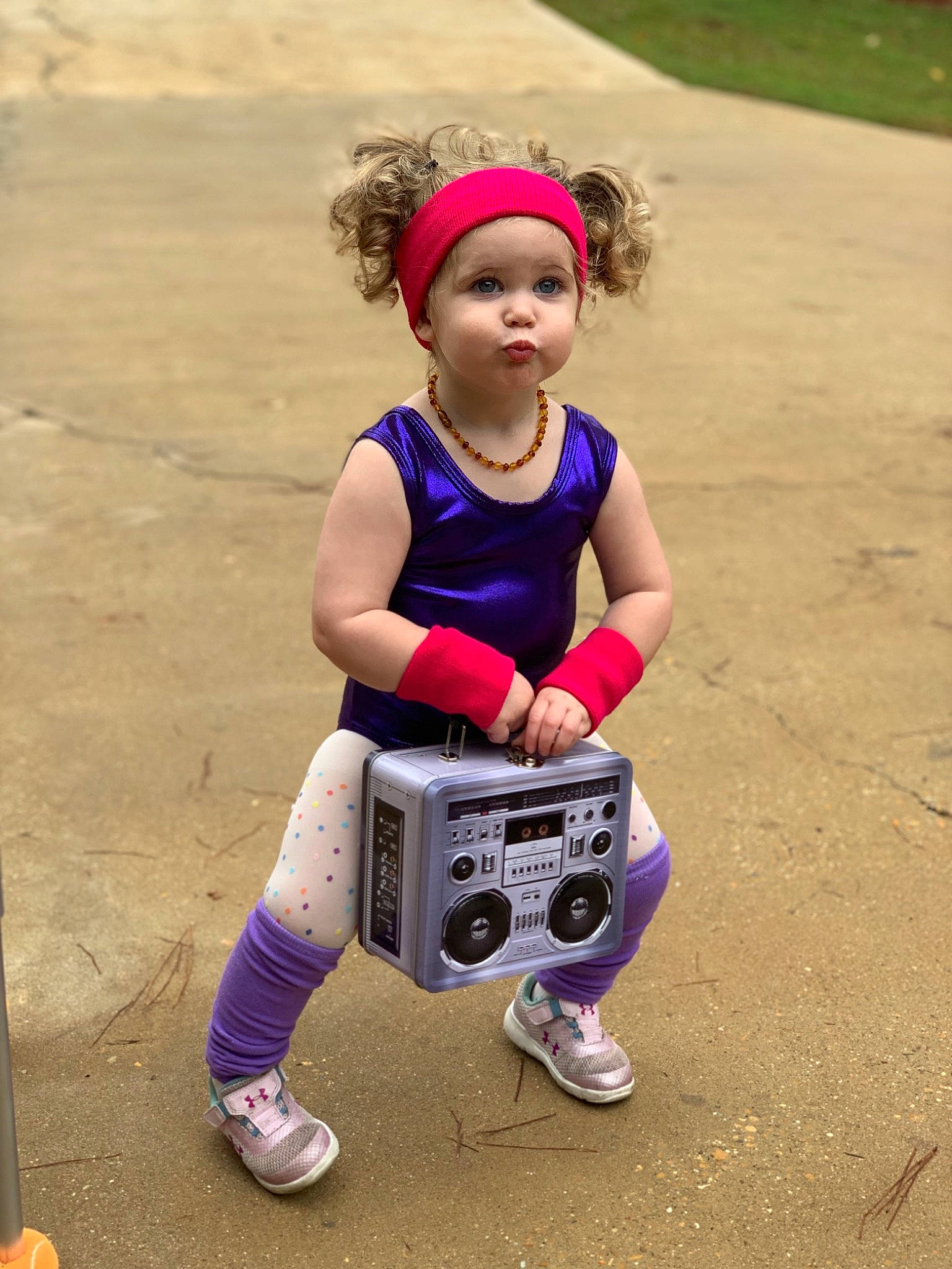 Hattie joined the competition — help win amazing prizes! boombox, child, person, play, smile, vacation