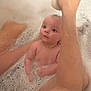 baby, bath, bubbles, water, arm, child, skin, foam, cute, infant, parent, care, tub, clean, relax, splash, happy, support, washing, indoors