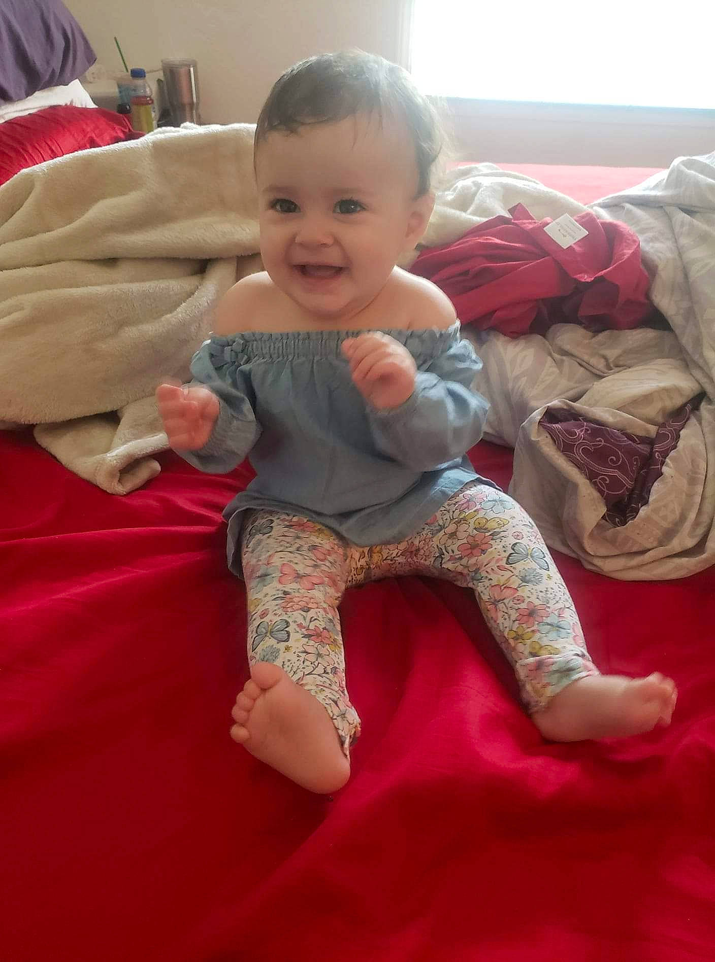 Alessandra is registered to the contest to win money with this photo: baby, child, joy, person, sitting, skin, toddler