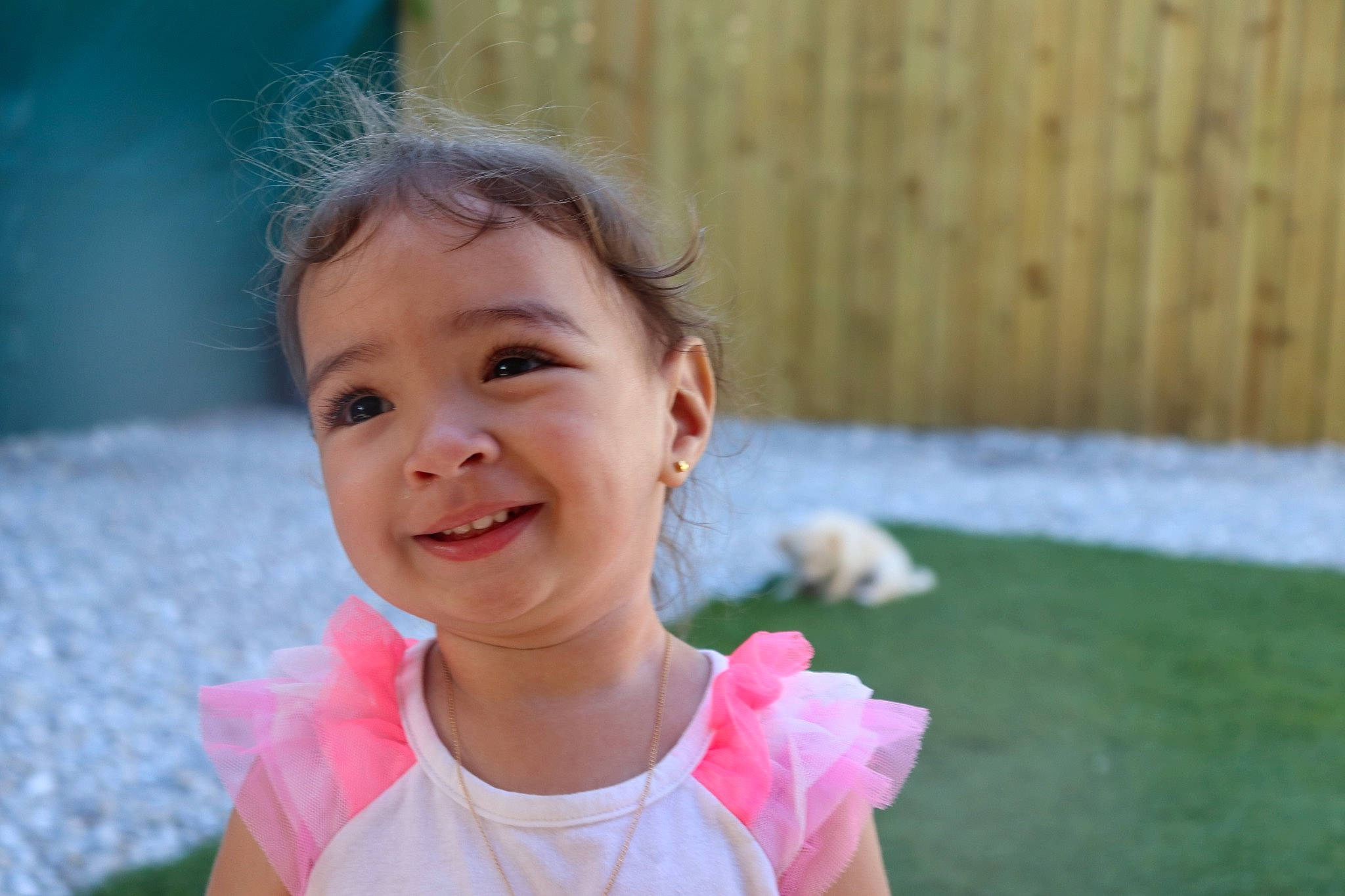 Jaylin joined the competition — help win amazing prizes! baby, cheek, child, eye, face, facial_expression, fun, grass, happy, head, joy, lip, people, person, photography, pink, skin, smile, summer, toddler