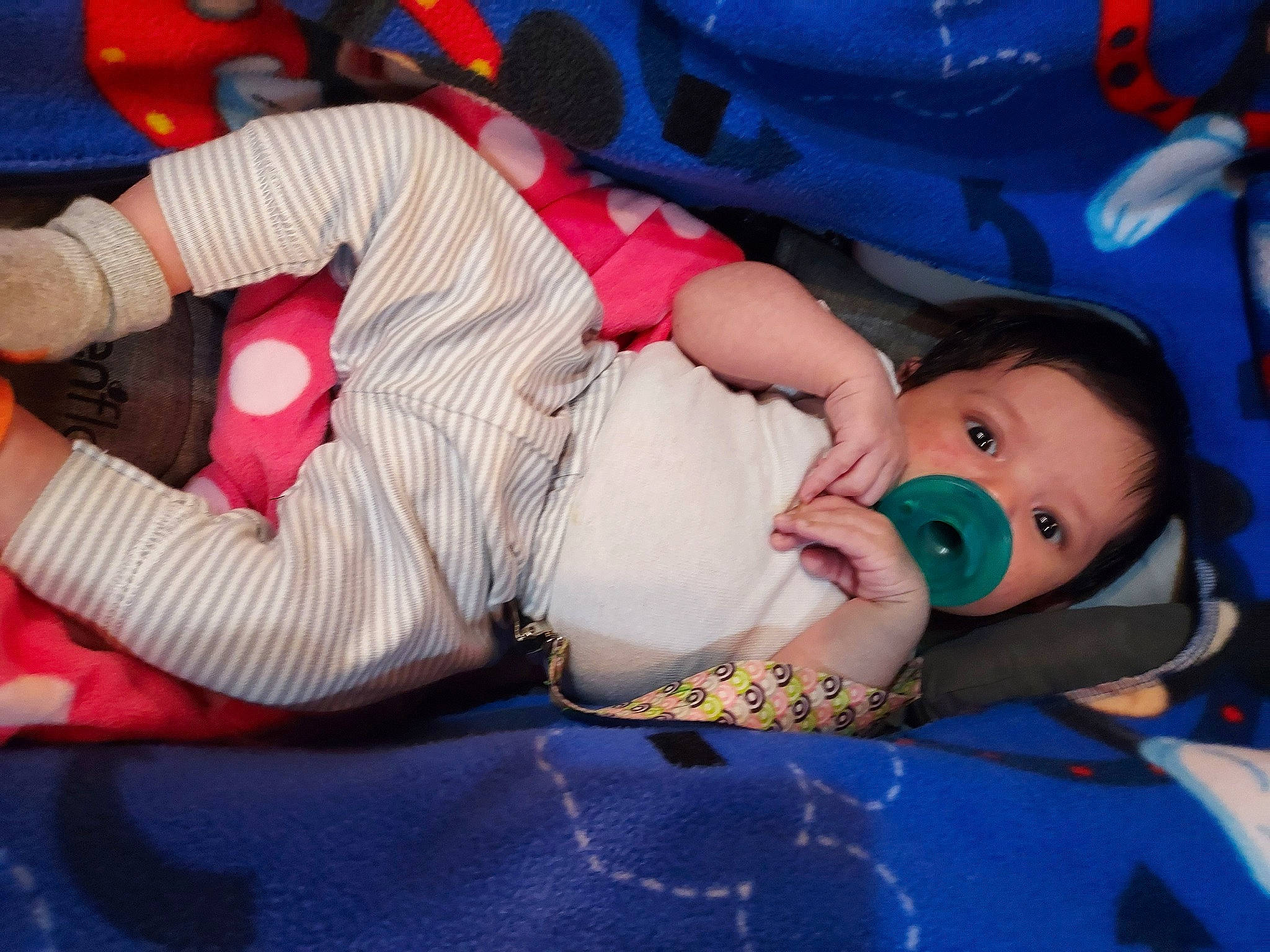 Ezra joined the competition — help win amazing prizes! baby, baby_products, baby_toddler_clothing, blue, carmine, child, comfort, cool, elbow, electric_blue, fun, hat, human_leg, lap, leisure, mouth, pattern, person, plastic, thigh