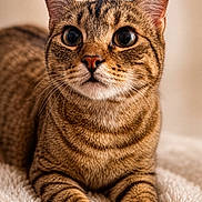 Simba is registered to the contest to win money with this photo: cat, tabby, close_up, pet, animal, feline, whiskers, ears, eyes, fur, nose, paws, resting, indoor, cozy, knitted_blanket, cute, curious, portrait, domestic_cat