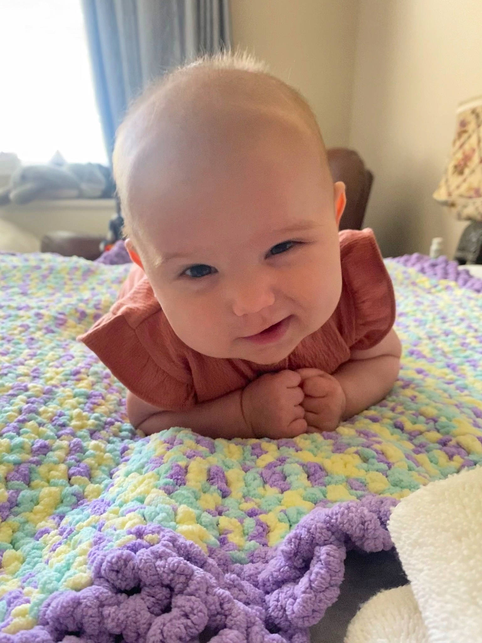 Siren joined the competition — help win amazing prizes! baby, baby_products, baby_toddler_clothing, bedding, cheek, child, comfort, curtain, eye, flooring, iris, linens, pattern, person, room, sitting, skin, smile, toddler, tummy_time