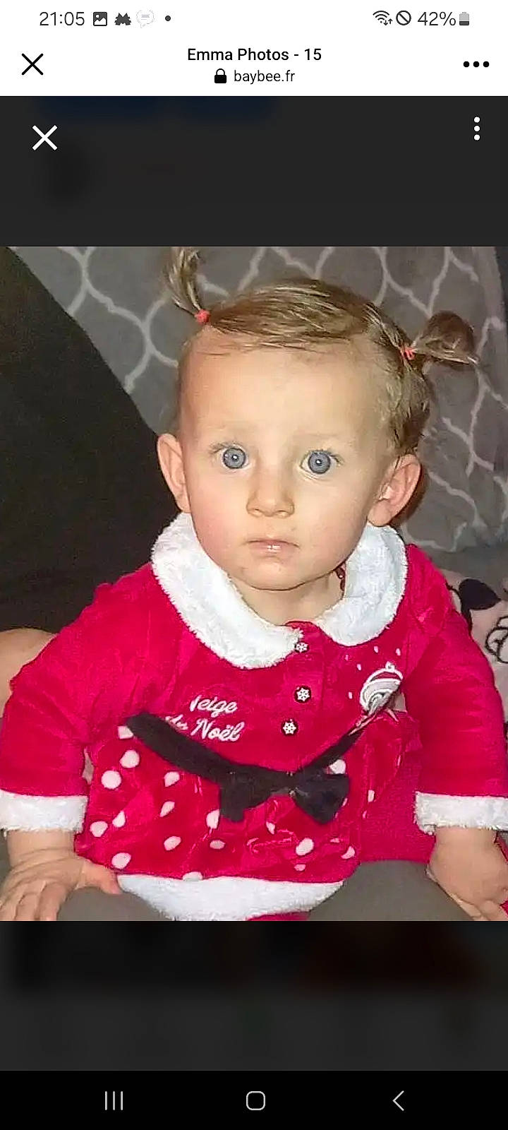 Emma participe au concours pour gagner de l'argent avec cette photo : baby, baby_toddler_clothing, cheek, child, chin, collar, eye, eyebrow, eyelash, fun, hair, hairstyle, happy, iris, lip, nose, person, pink, skin, sleeve