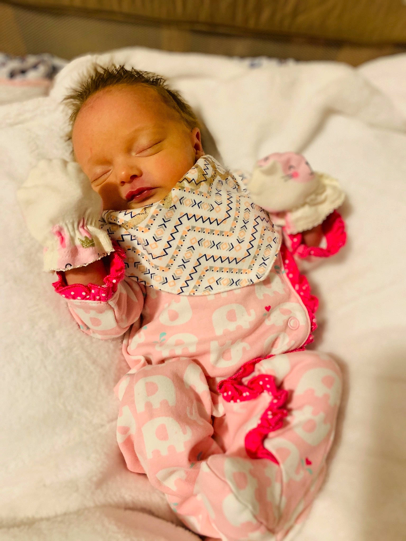 Madilynn joined the competition — help win amazing prizes! baby, baby_products, baby_sleeping, baby_toddler_clothing, cheek, child, person, pink, product, skin, sleep, textile, toddler