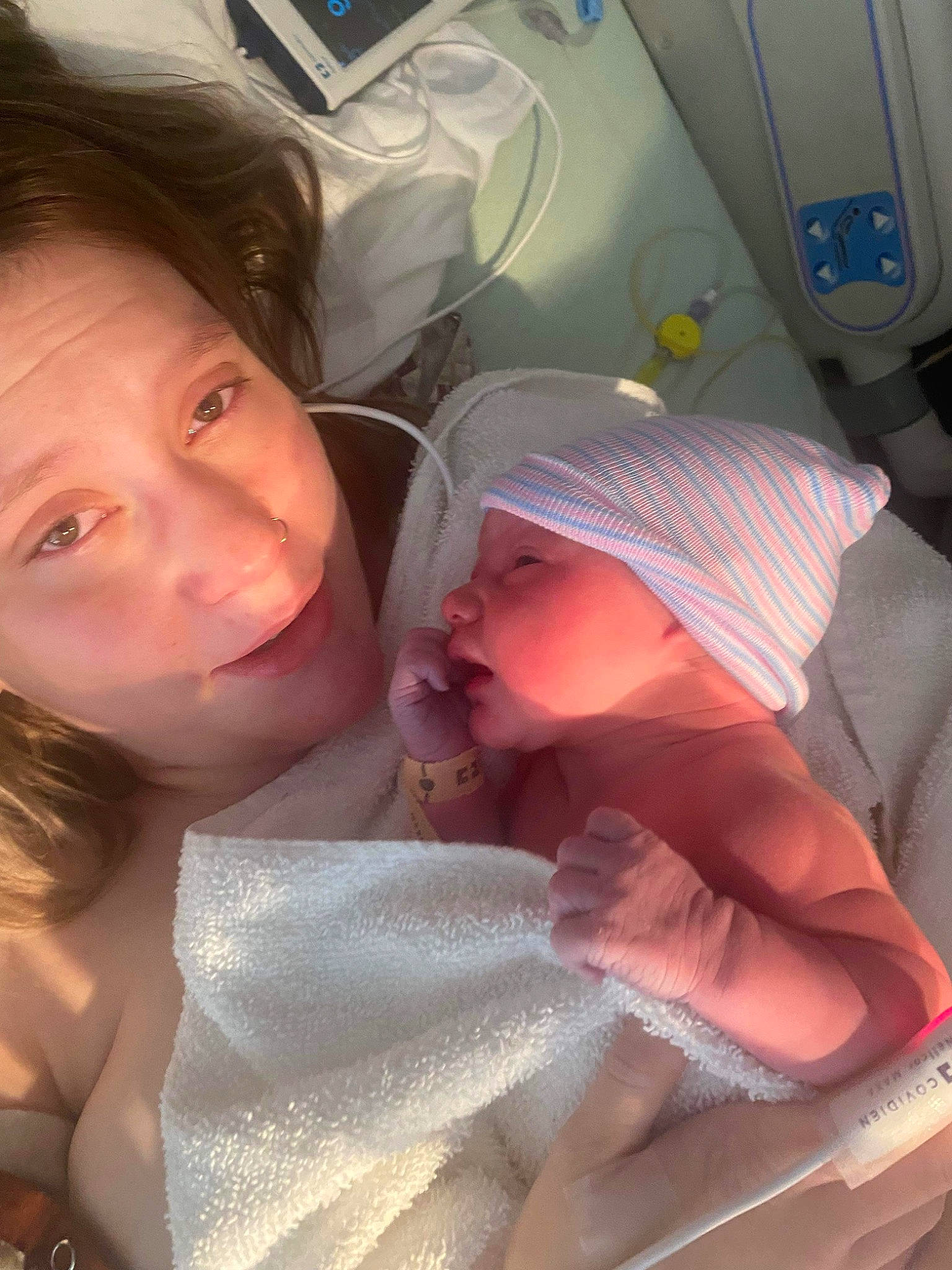 Blair joined the competition — help win amazing prizes! air_travel, auto_part, baby, chest, child, comfort, eyelash, face, gesture, happy, hat, headwear, joy, linens, mouth, person, selfie, skin, smile, thumb